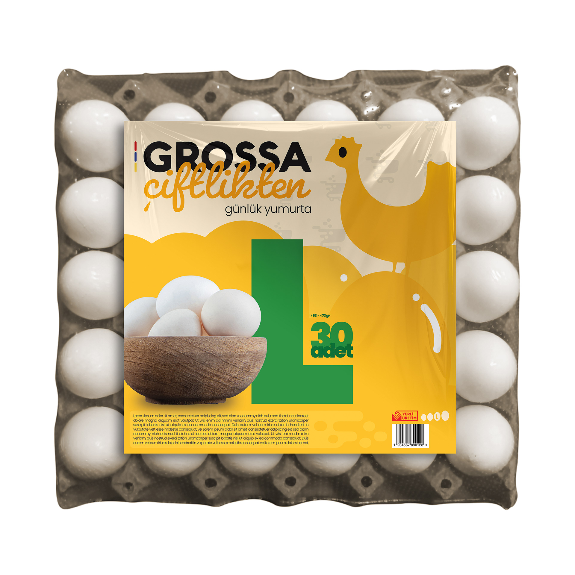 IN-HOUSE BRAND "GROSSA ÇİFTLİKTEN" (MEANING "FROM THE FARM OF GROSSA") EGG BOX DESIGN, 2024
