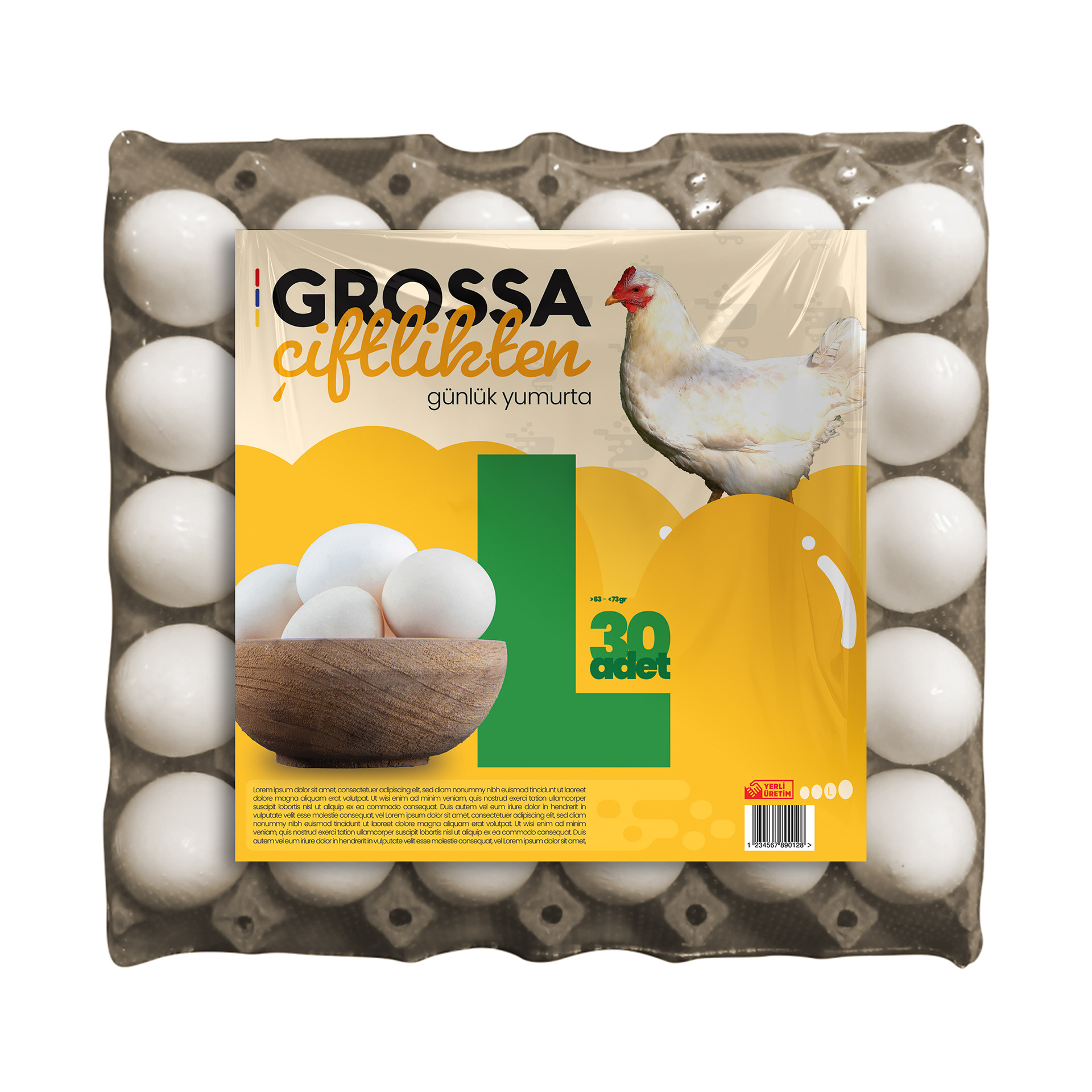 IN-HOUSE BRAND "GROSSA ÇİFTLİKTEN" (MEANING "FROM THE FARM OF GROSSA") EGG BOX DESIGN, 2024