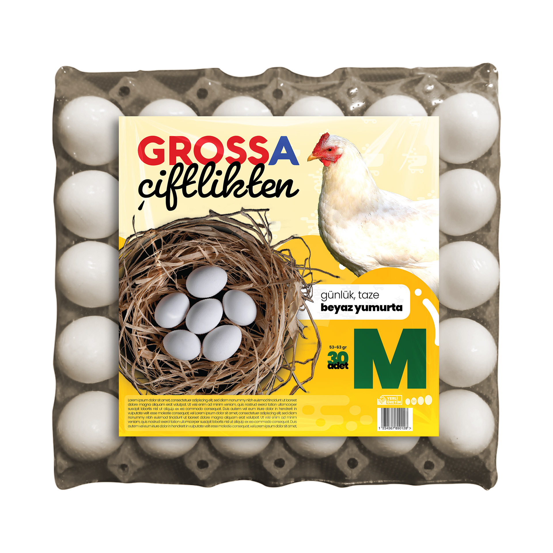 IN-HOUSE BRAND "GROSSA ÇİFTLİKTEN" (MEANING "FROM THE FARM OF GROSSA") EGG BOX DESIGN, 2024