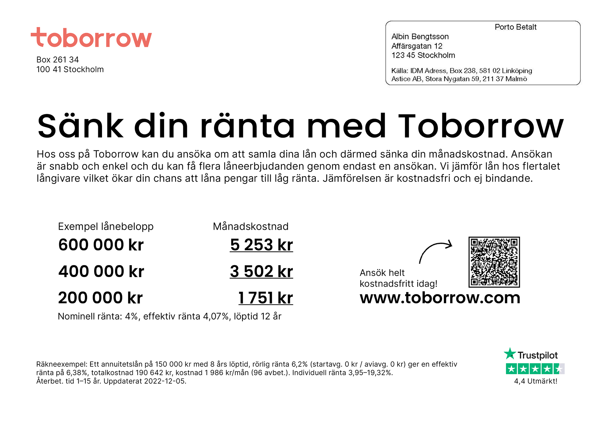 Vykort baksida