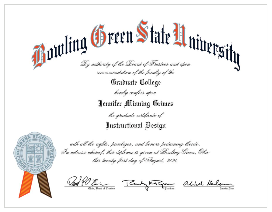 Instructional Design Graduate Certfication
