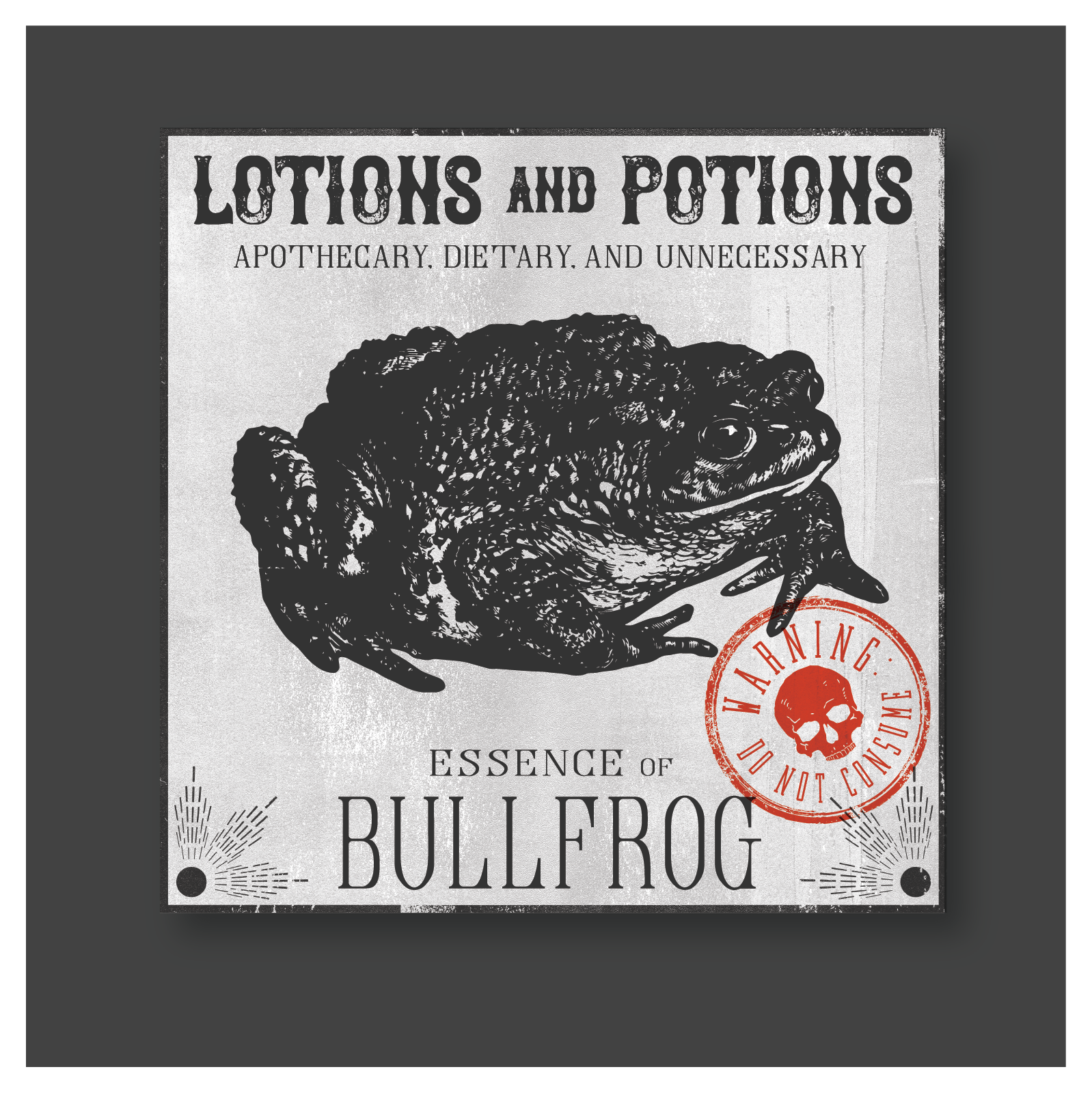Essence of Bullfrog label for slime kit