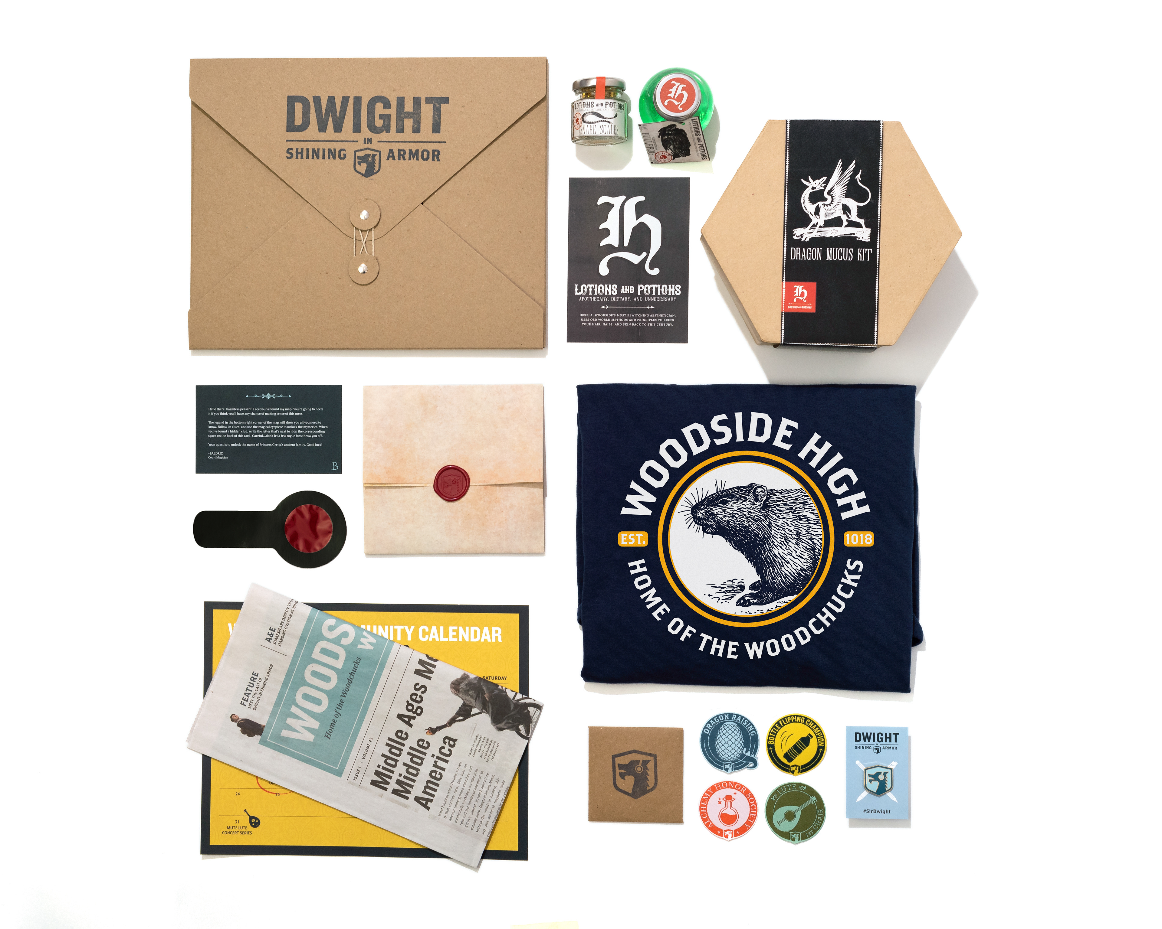 Full Press Kit: Slime Kit, T-shirt, Decoder Map, Newspaper, Pin, Buttons, Folder