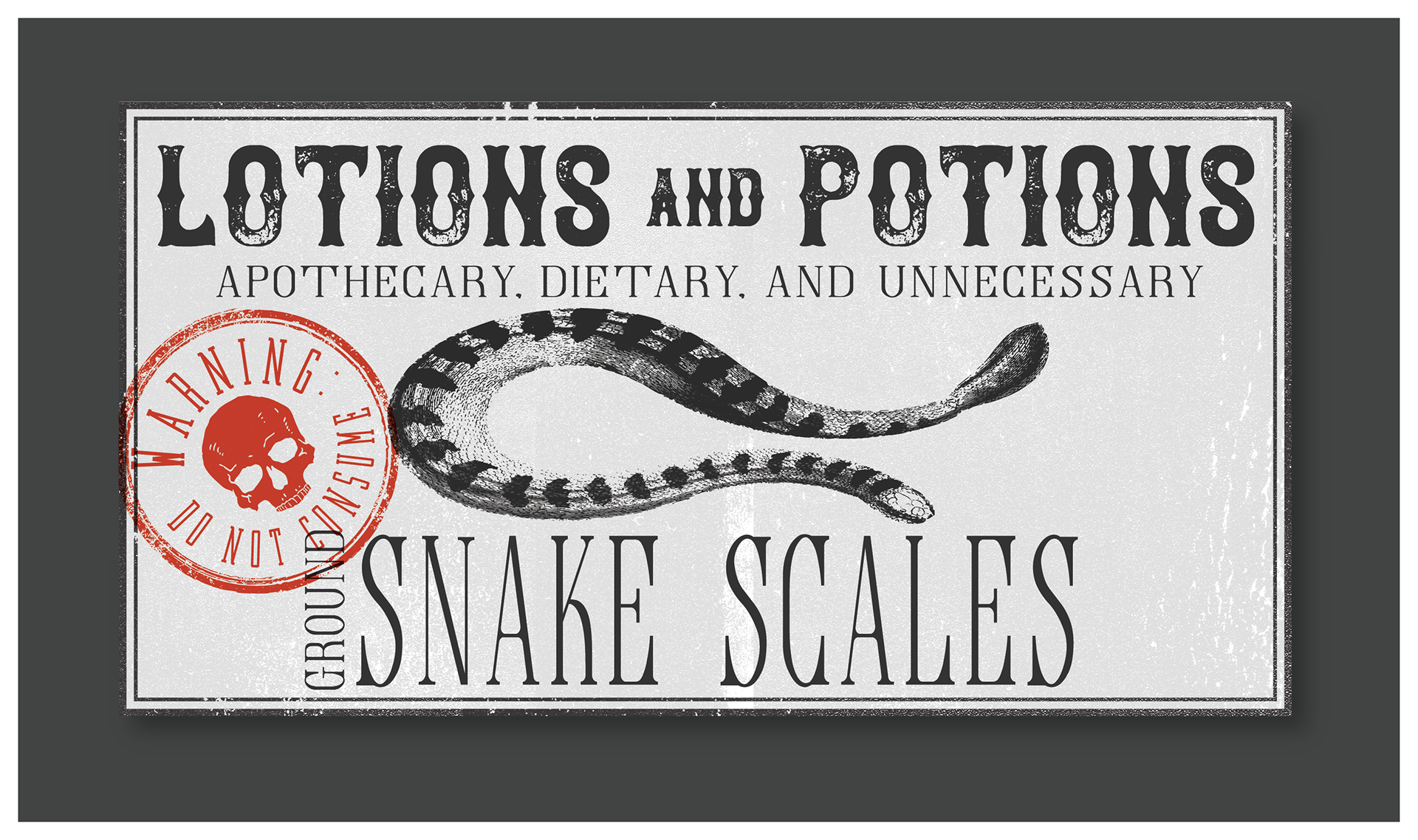 Snake Scales label for the slime kit