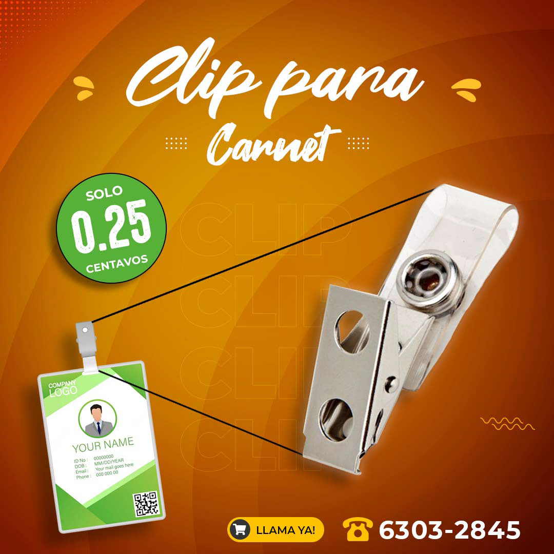Clip Porta Carnet $0.25