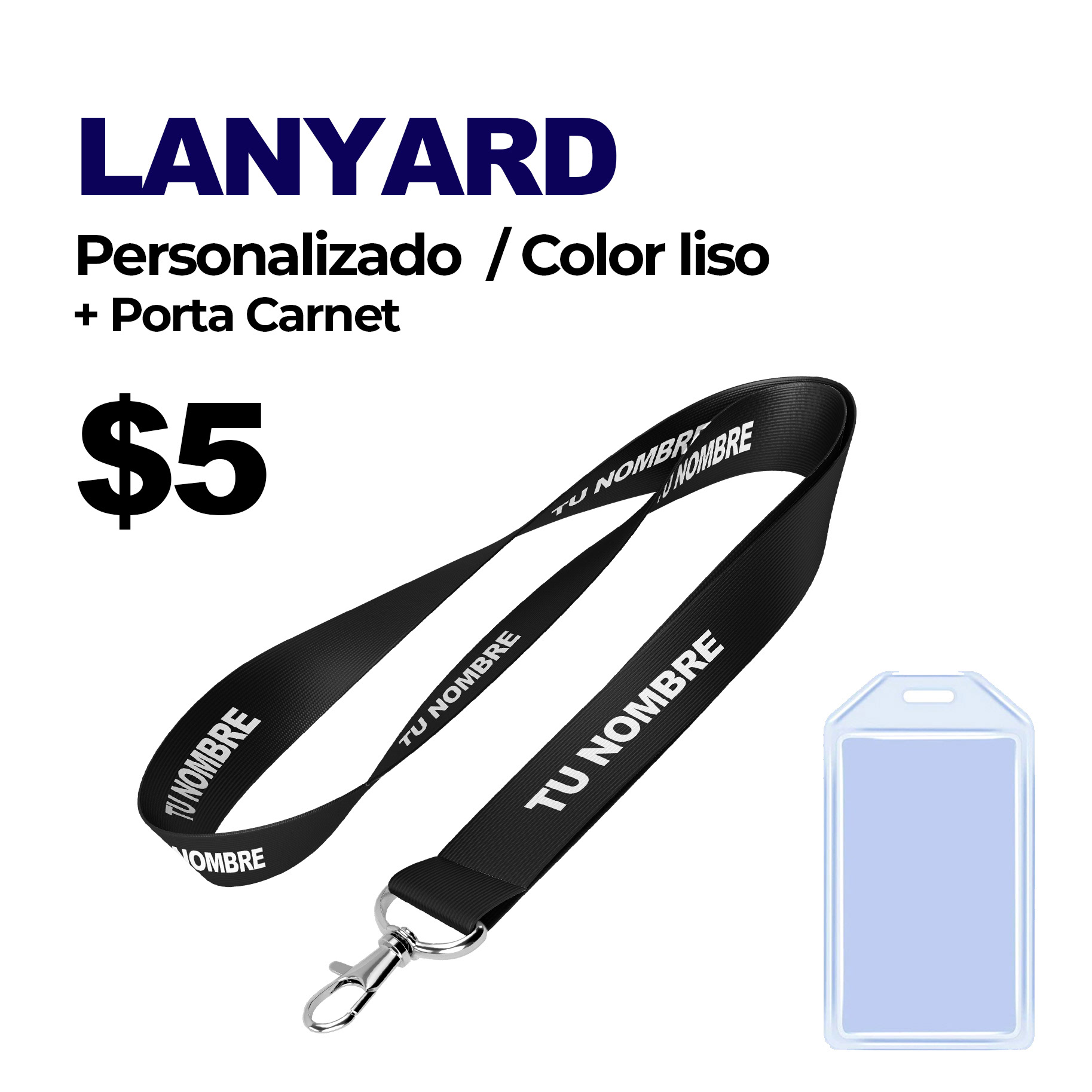 Lanyard Personalizado con un color liso $5