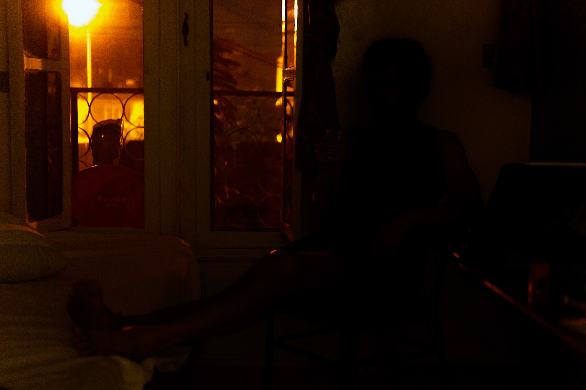 Man sitting in the dark