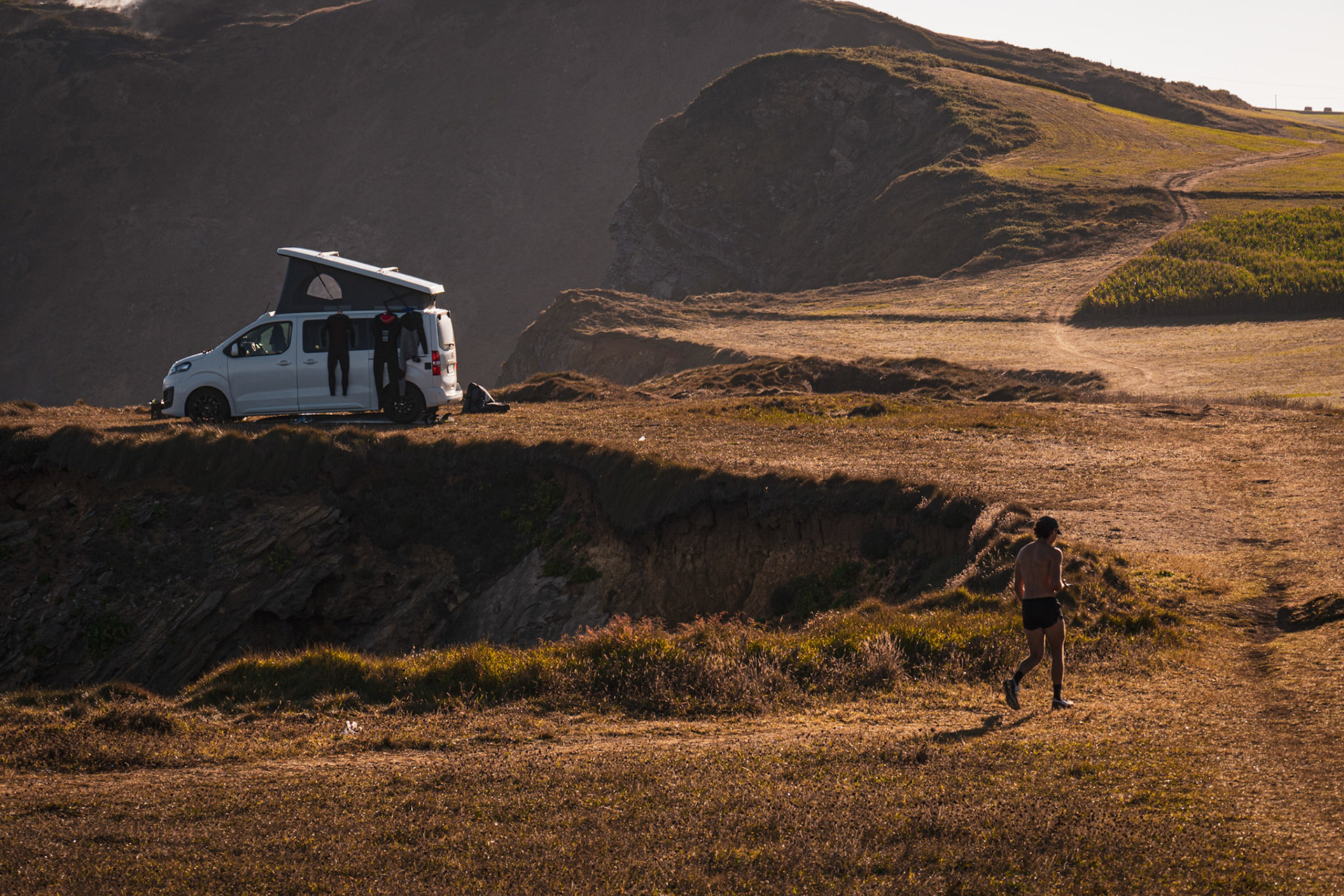 Camping car parking on cliff (Citroen Campster)