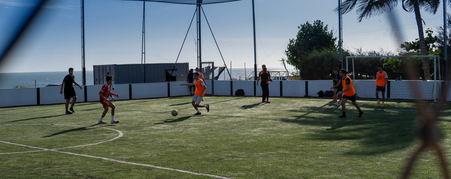 small soccer field withe players