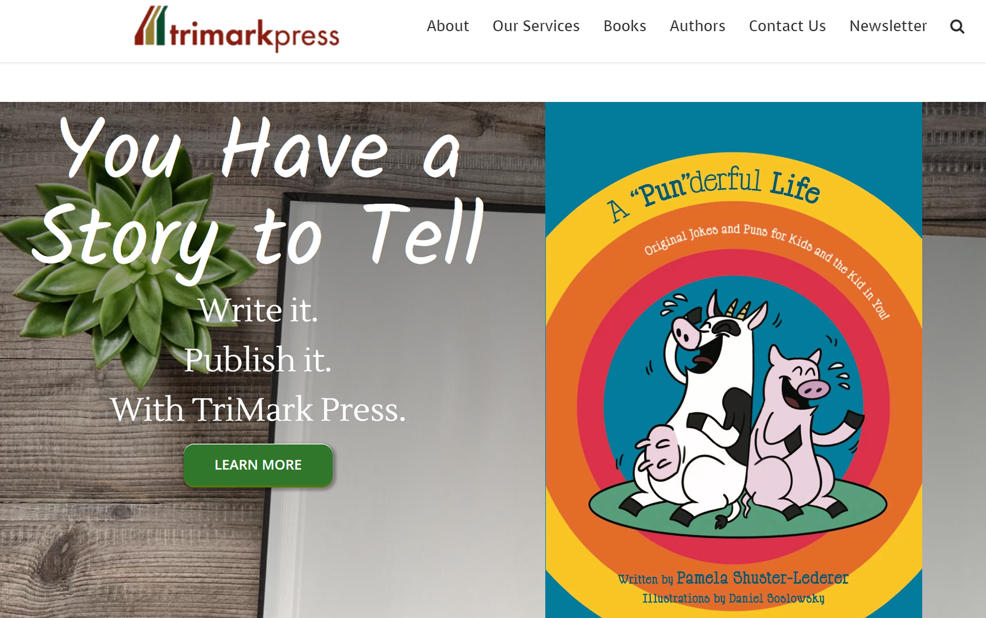 The TriMark Press website in 2024.