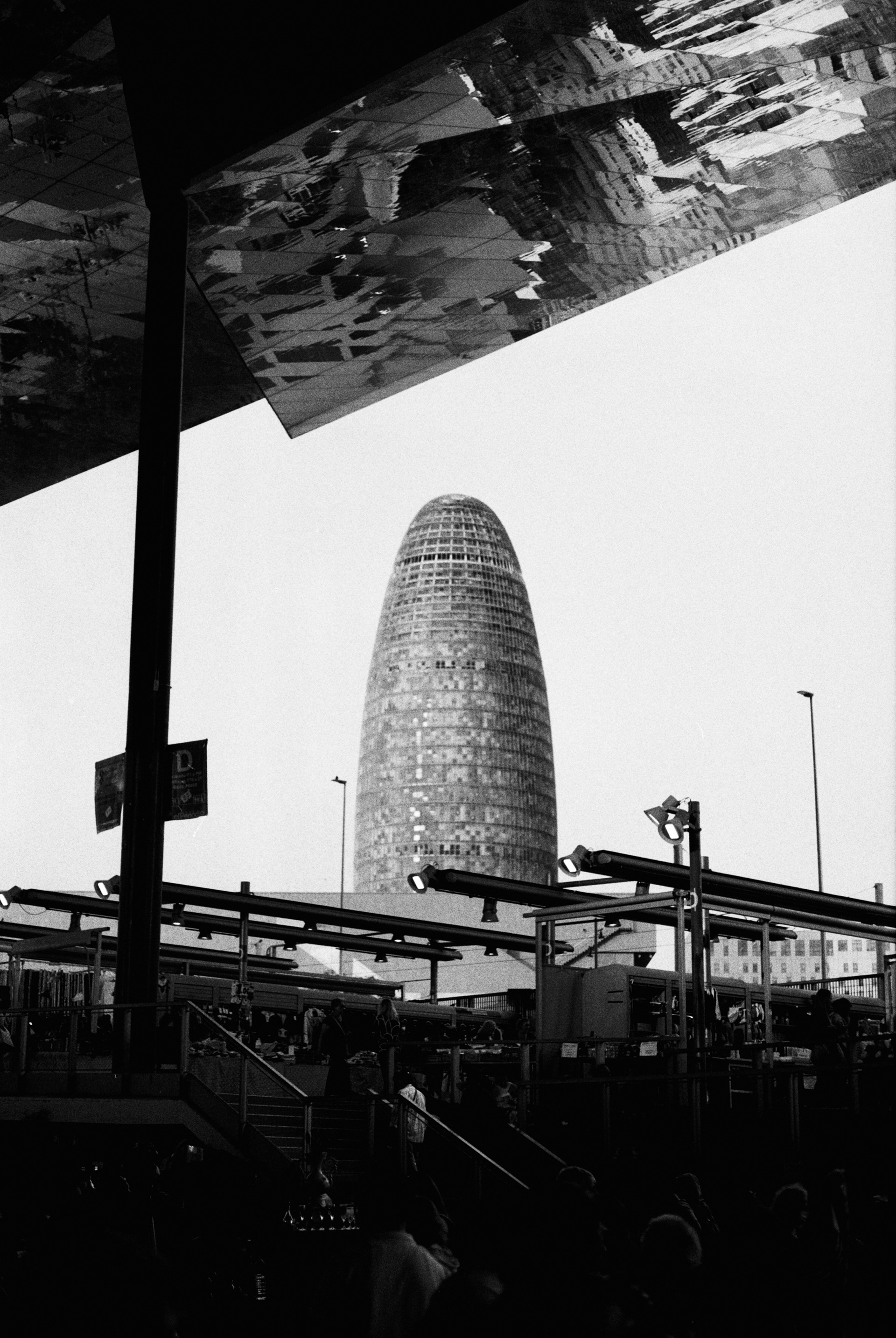 Torre Mirador and Encants. 35mm Canon FT QL.