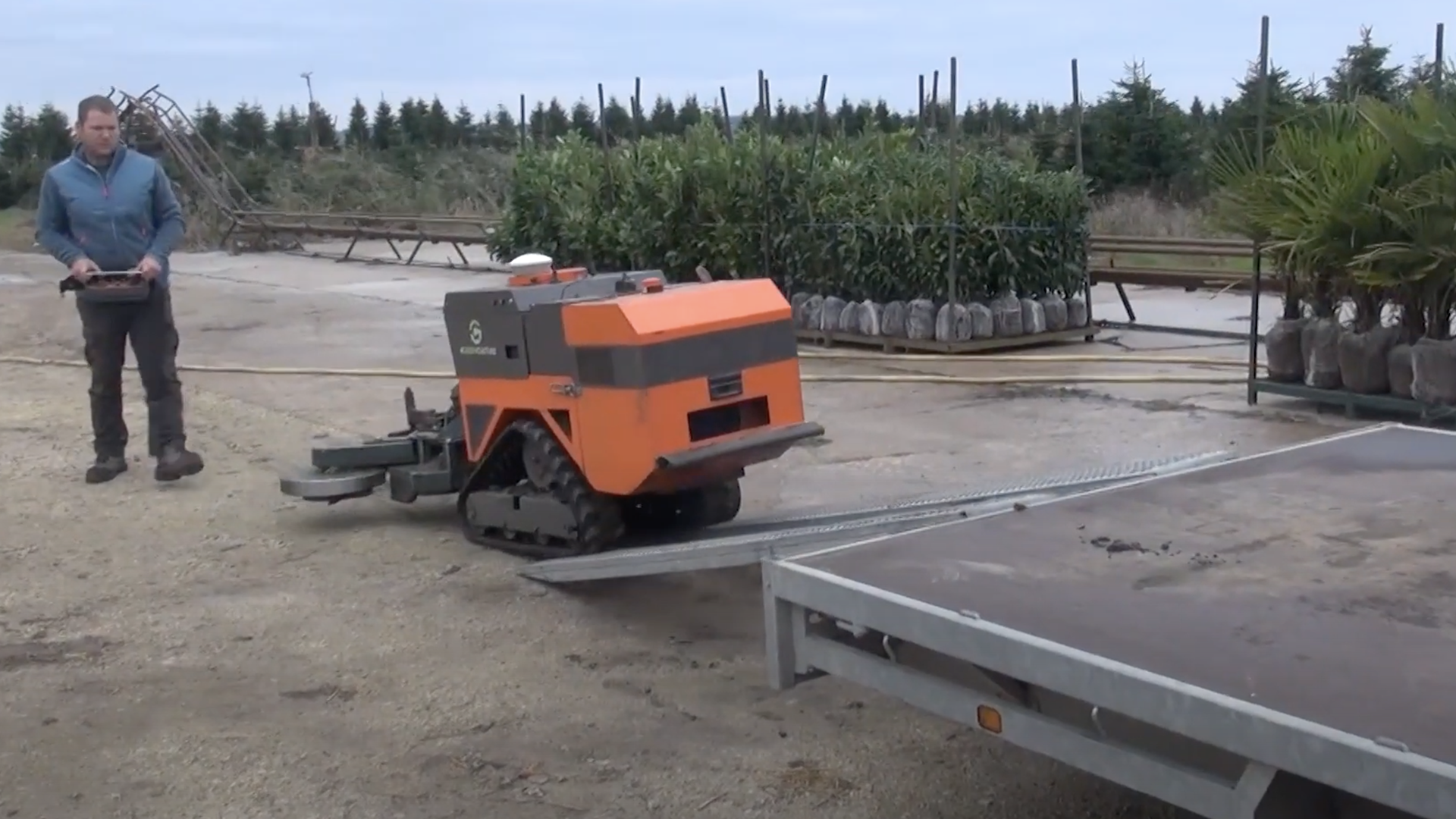 a robot easy to load on a trailer