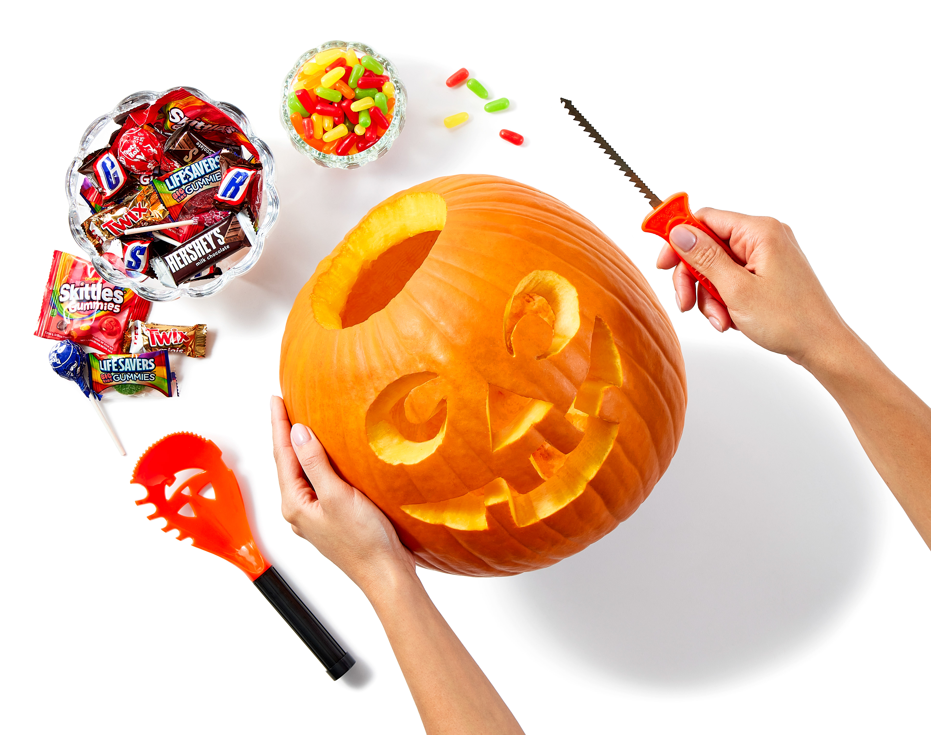 Pumpkin carving and candy asset