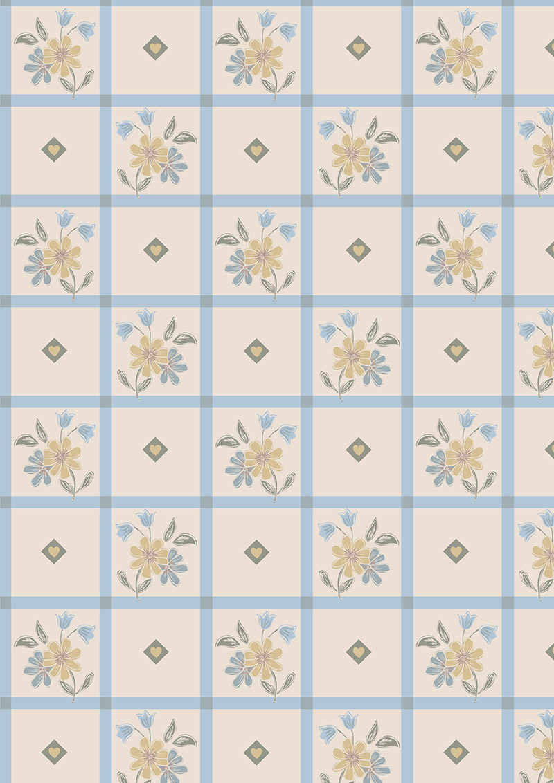 Gingham Sweetheart-pattern available for licensing