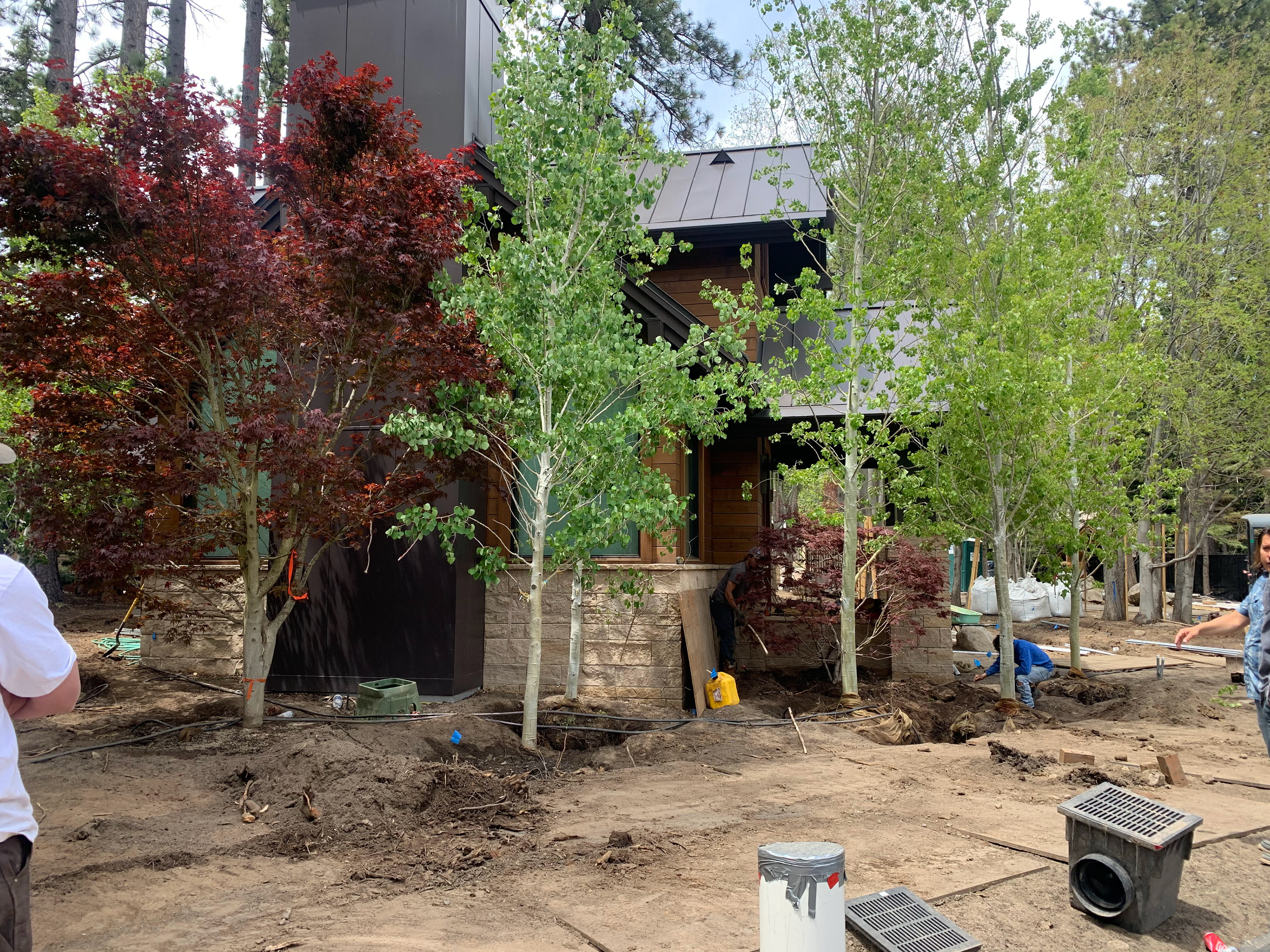 Tahoe residence during landscape construction