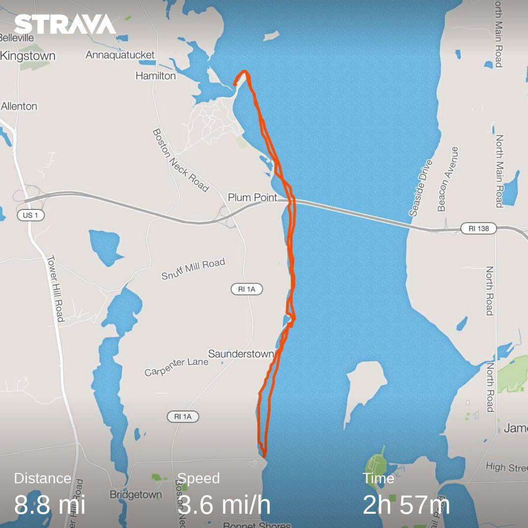 Distance-8.89mi / Moving Time-2:29:22