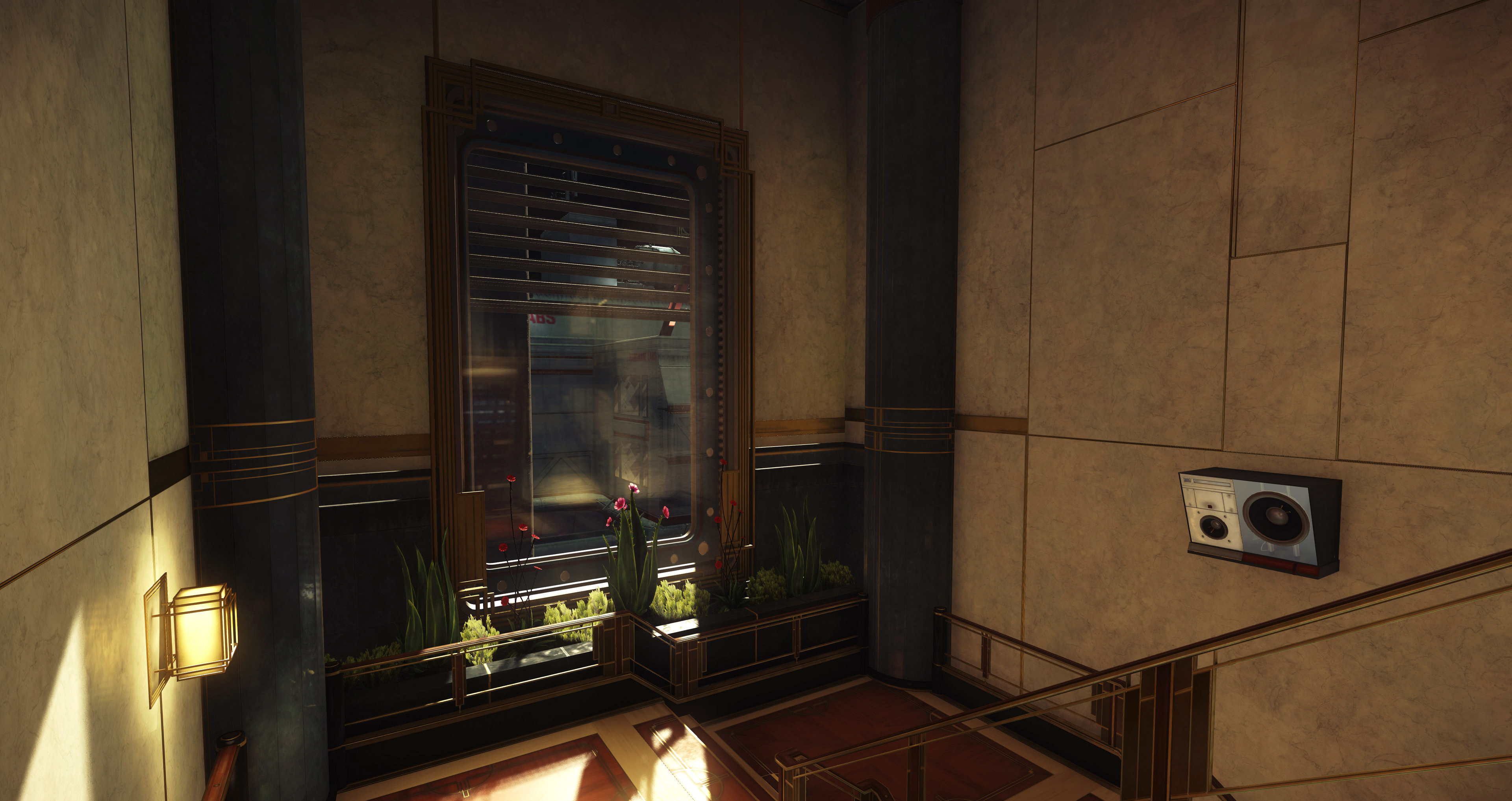 a closer look at the white marble set and texturing.