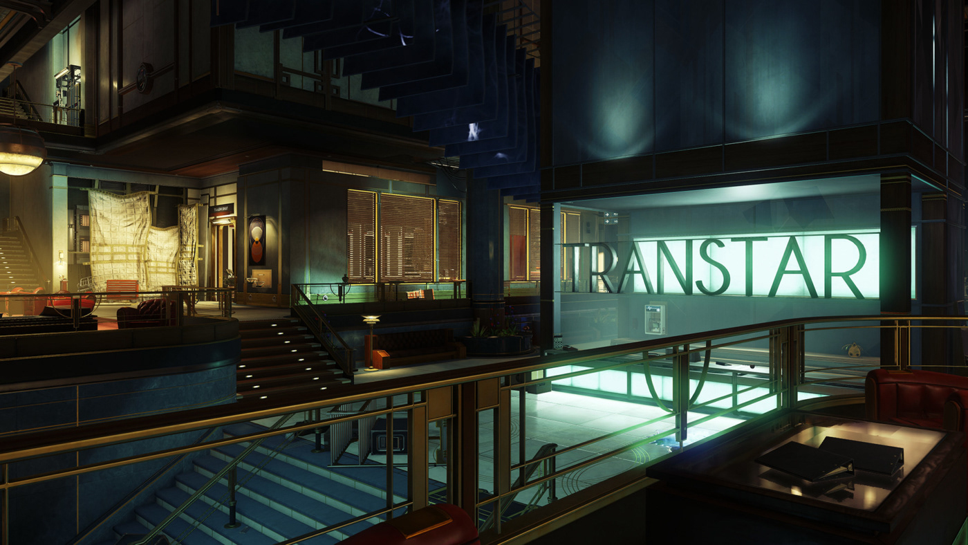 responsible for most Environment modeling and assembly. Created Neo Deco Railing set. Design, model and textured the elevator shaft. Created the Transtar Logo asset. (Props are outsourced)