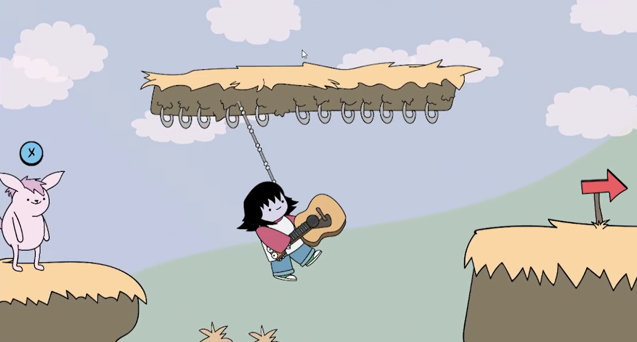 Mason using the grappling hook