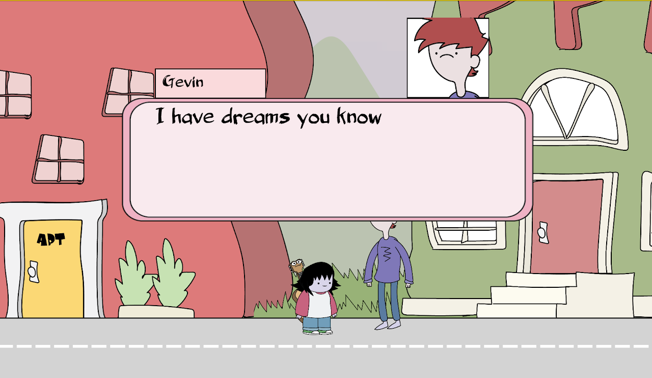 Mason interacting with a character