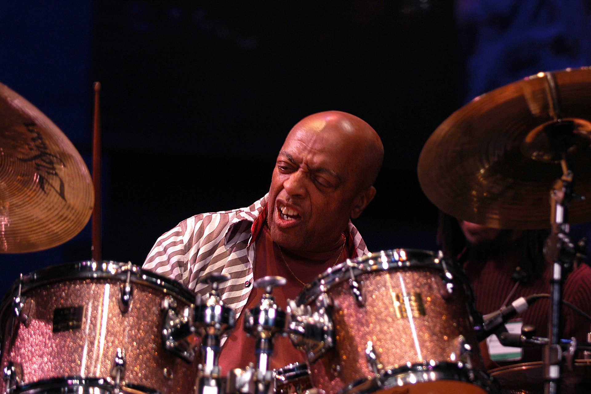 Roy Hanes at IAJE Convention, January 2005, Long Beach, CA. Roy is a character. At one point in his performance, he got up &amp; walked around the stage playing  drumsticks on anything within reach - and never missed a beat.