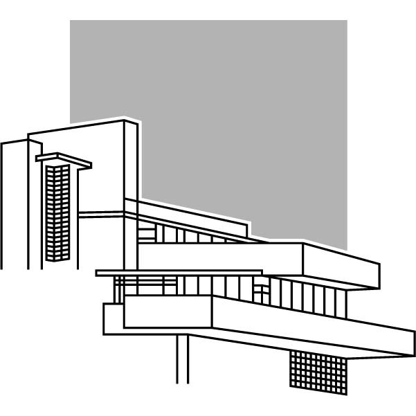 Fallingwater house by  Frank Lloyd Wright