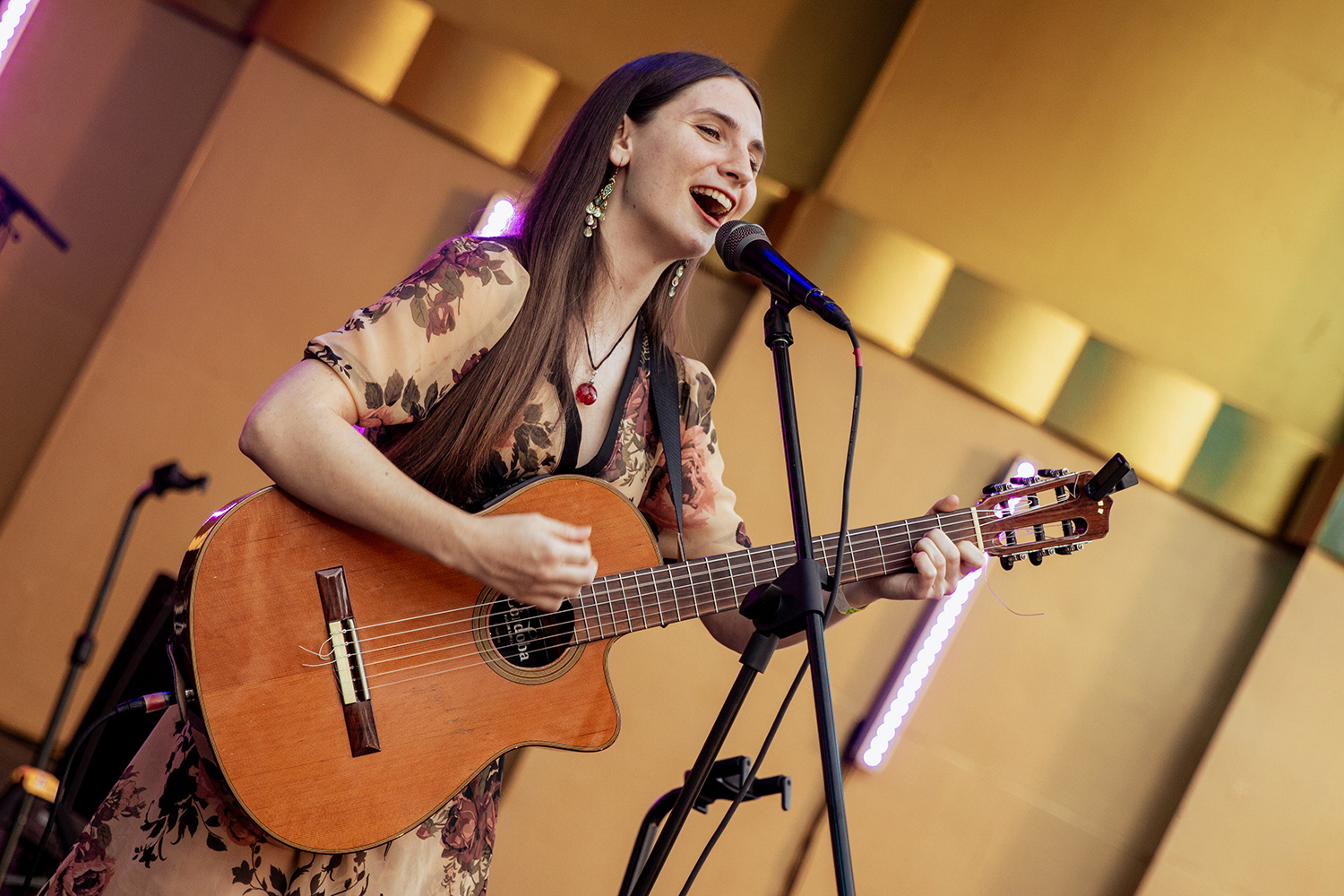 Maya Burns opens for La Santa Cecilia at the Levitt Pavillion in MacArthur Park on July 22nd 2023.