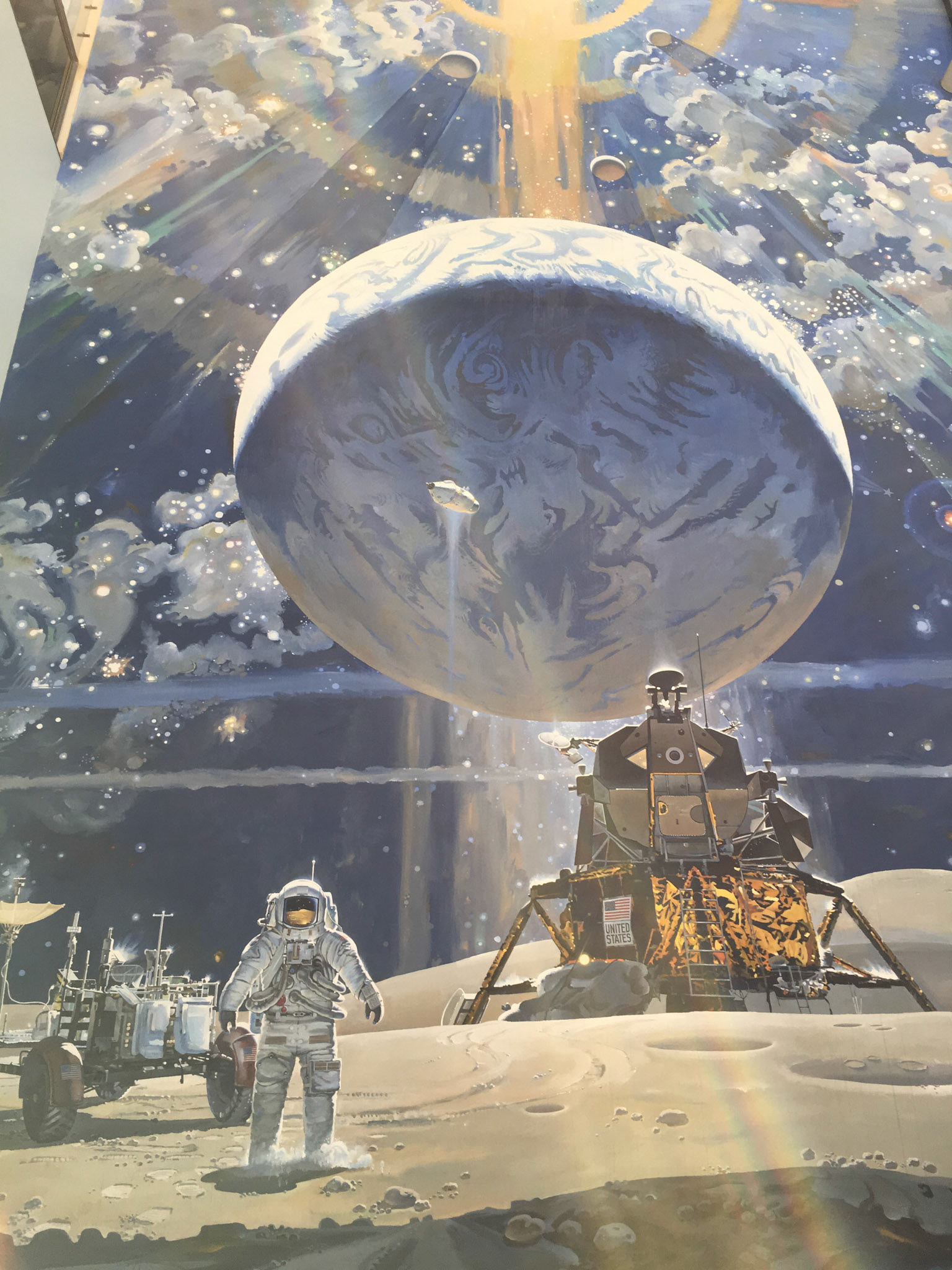 Art on wall of National Air and Space Museum building