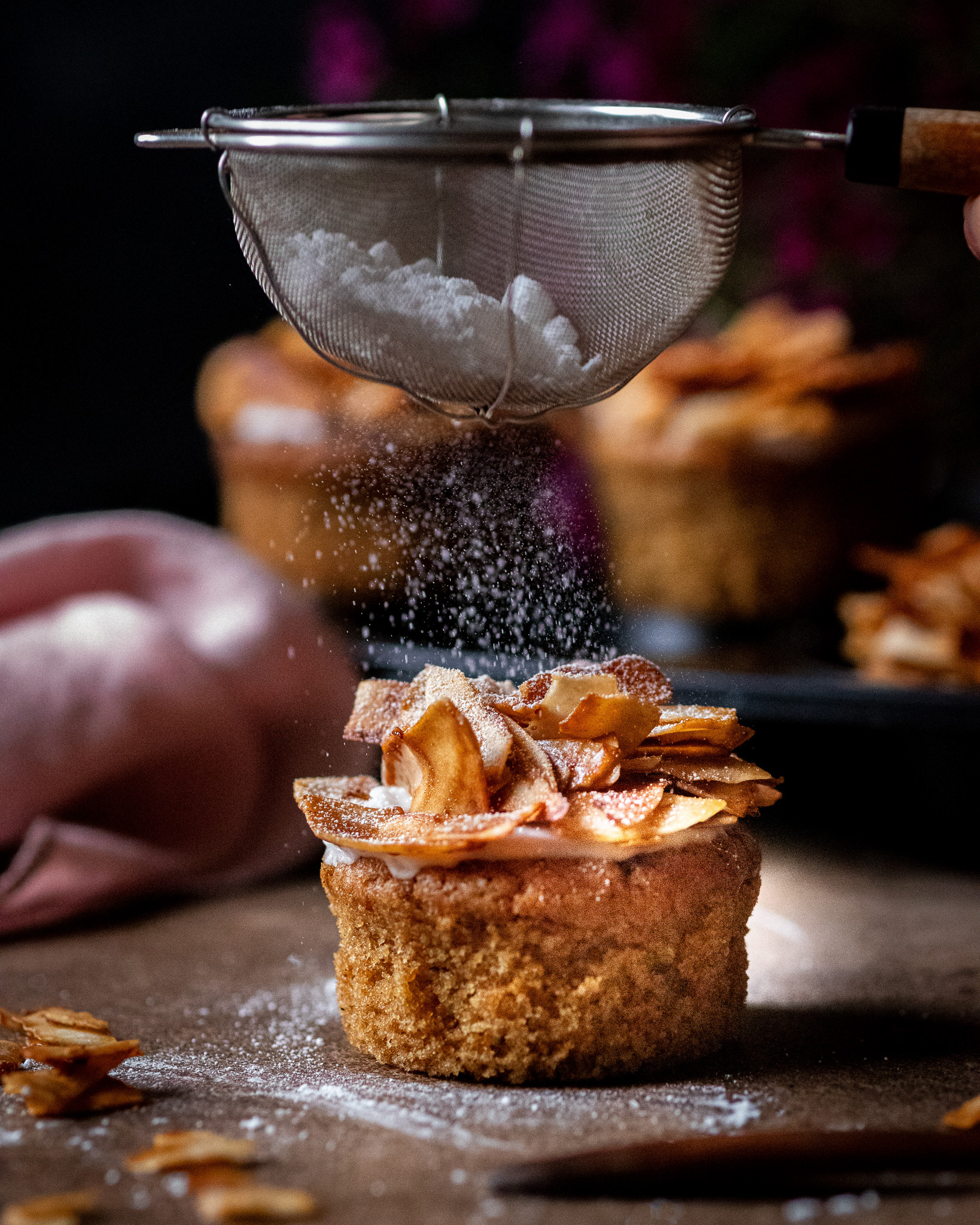 Coconut maple bacon muffin Action Shot/ Nina Bolders Food Photography