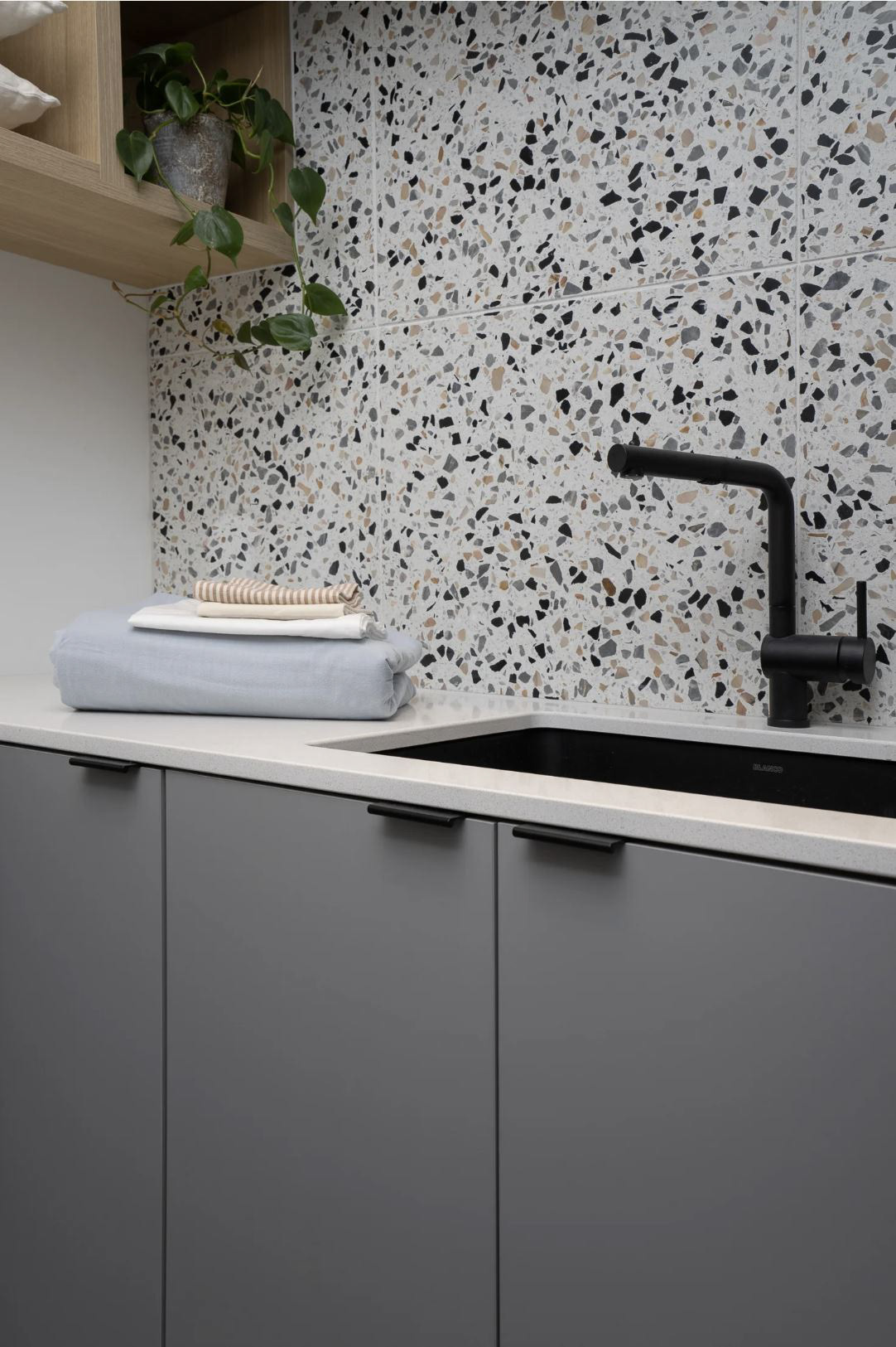 Terrazzo Wall Tile in Laundry Room