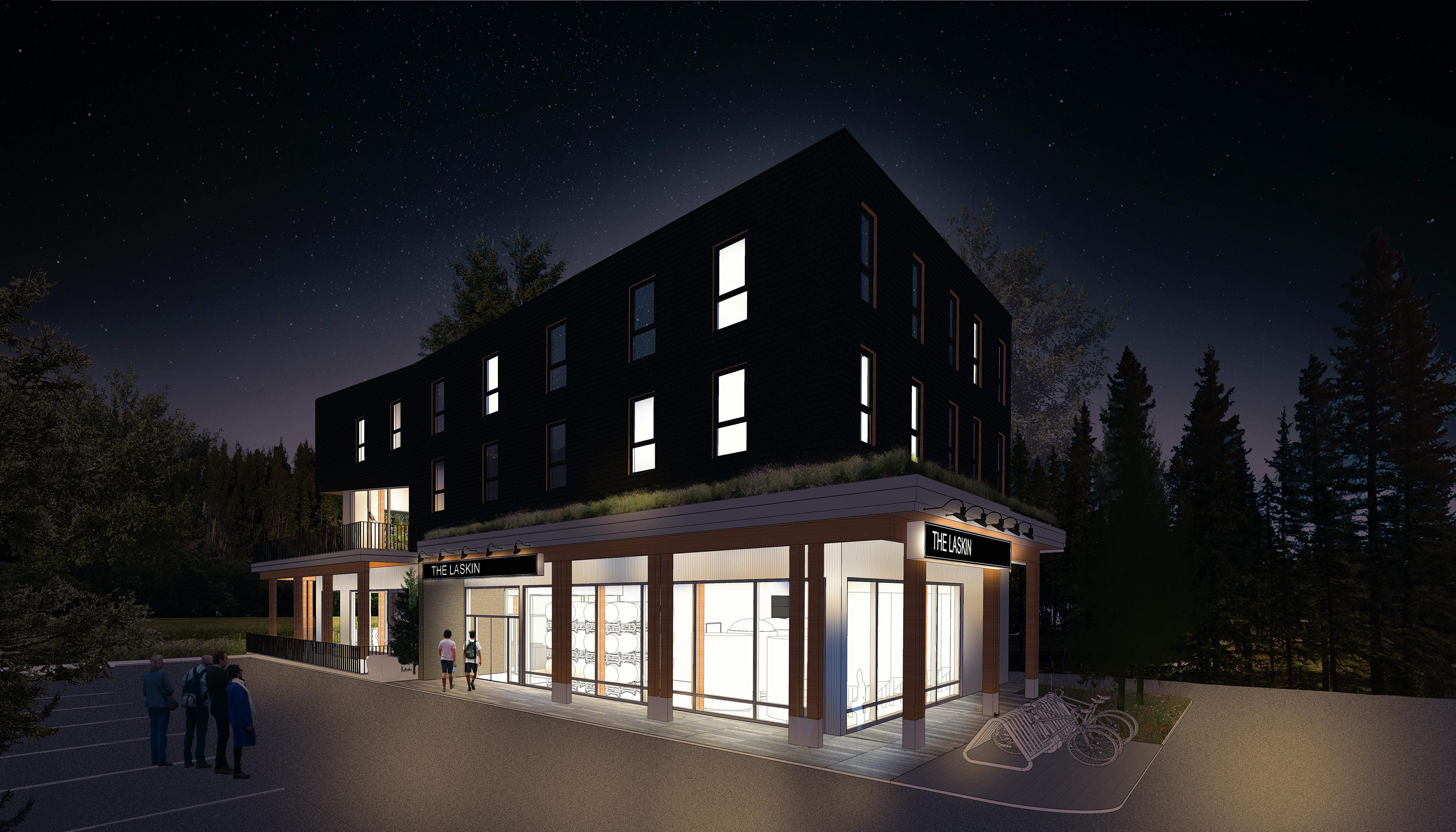 Hotel and Brewery at Night