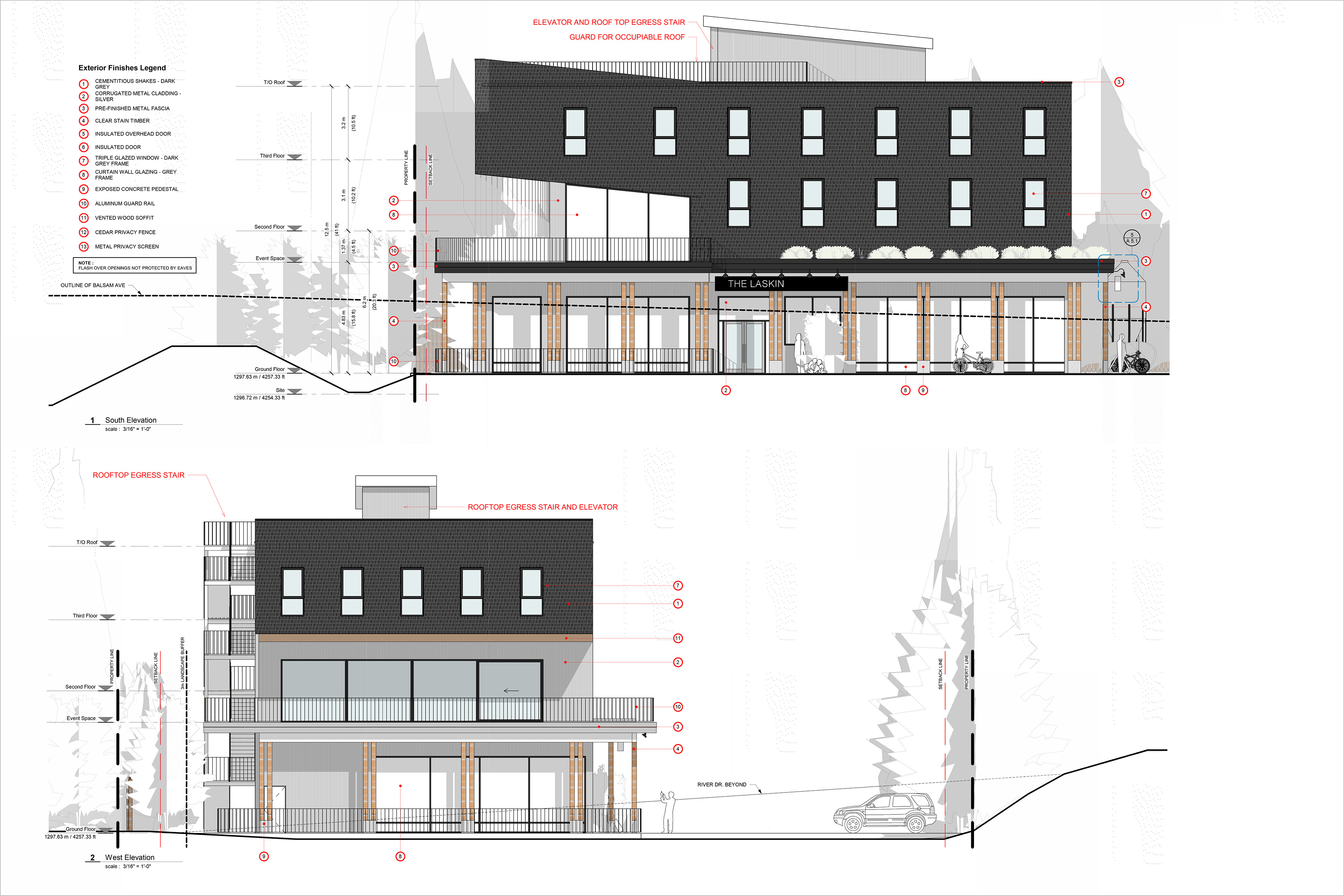 West Elevation of the Laskin