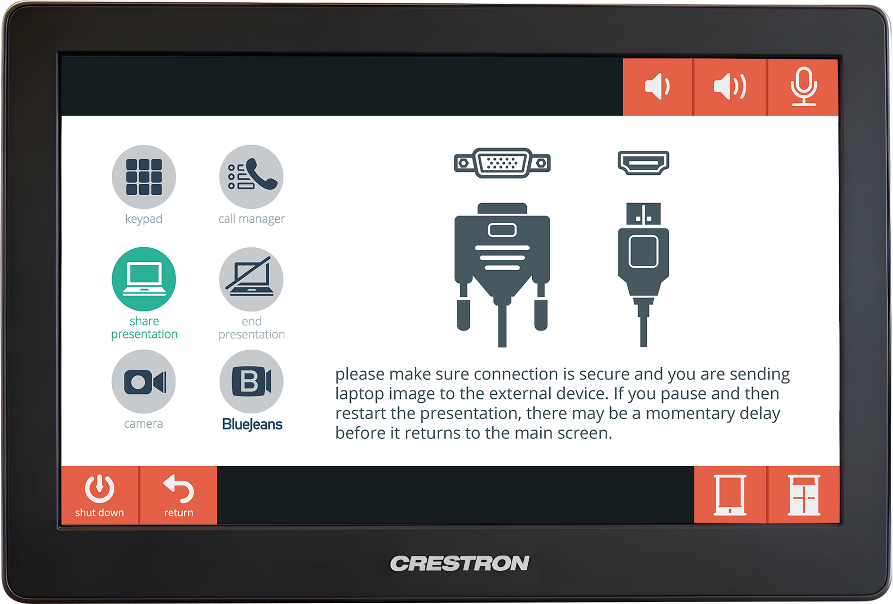 Share Presentation — VGA/HDMI setup guide.