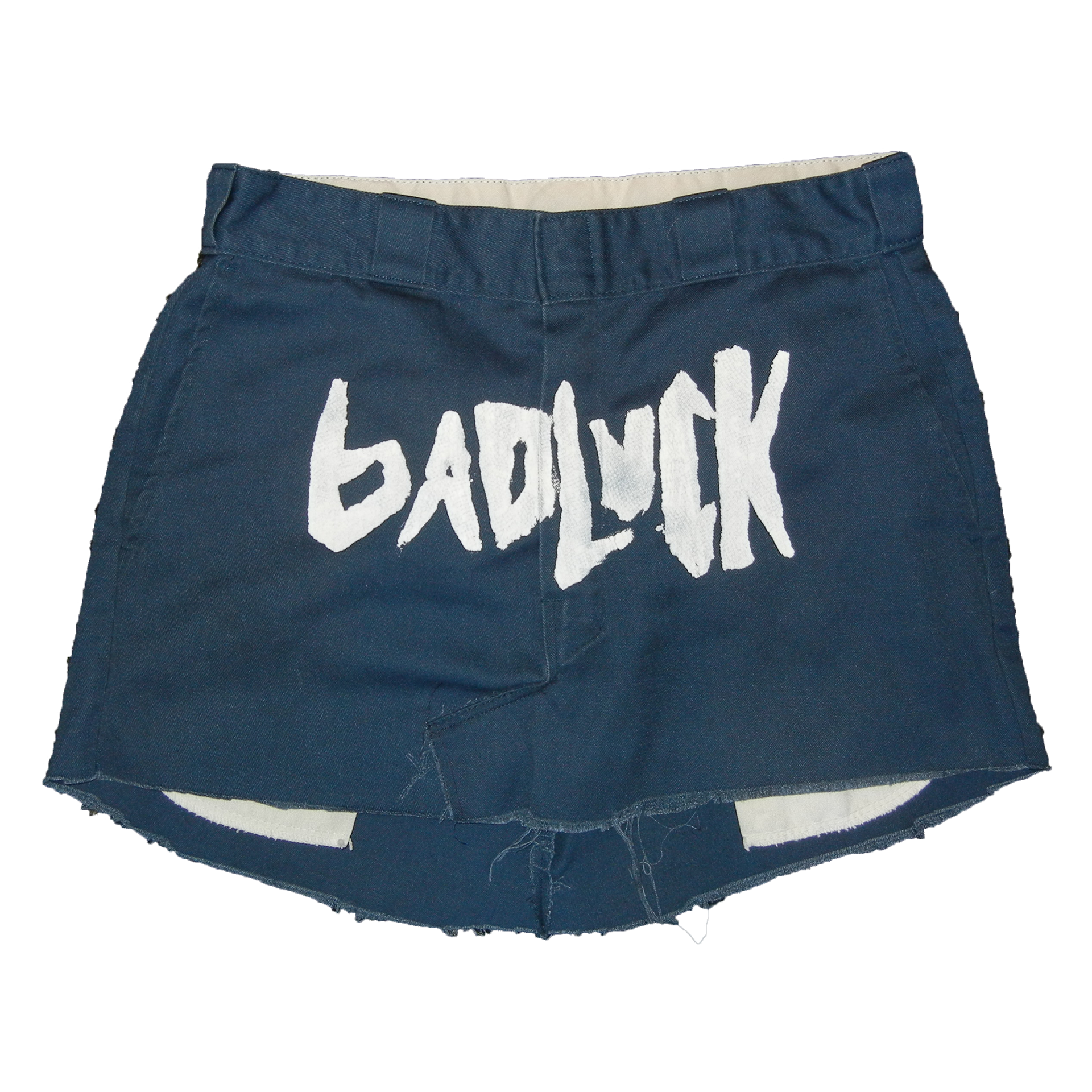 upcycled shorts to skirt & screen-print