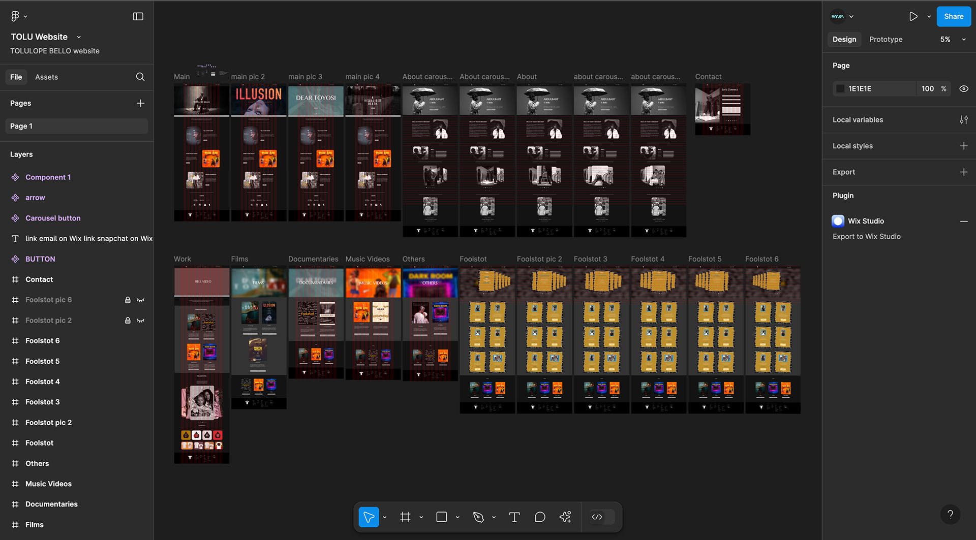 Figma design and layout