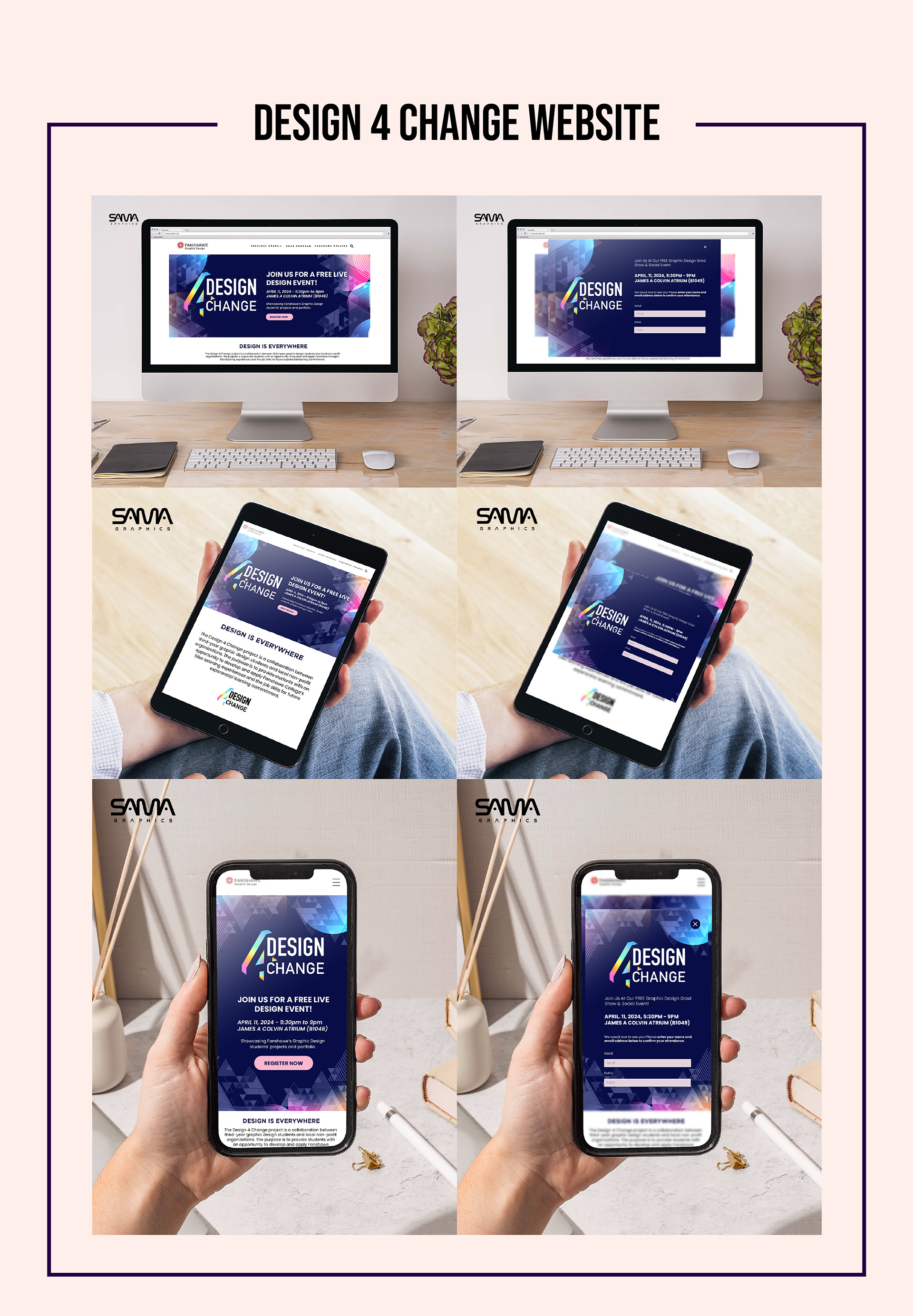 Website landing page for the event