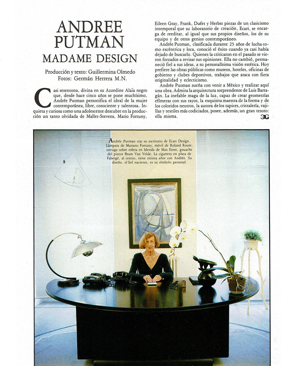 Mme. Putman, Designer