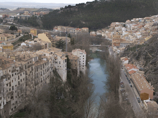 Júcar river going through Cuenca, La Mancha, Spain.
