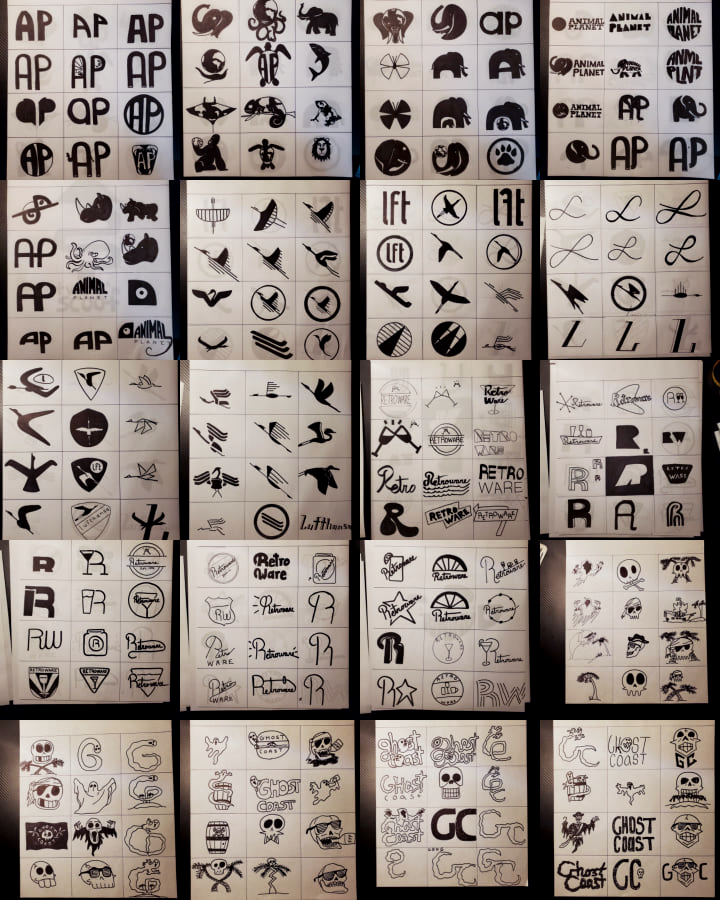 There was enough sketches like this for at least another five pictures.