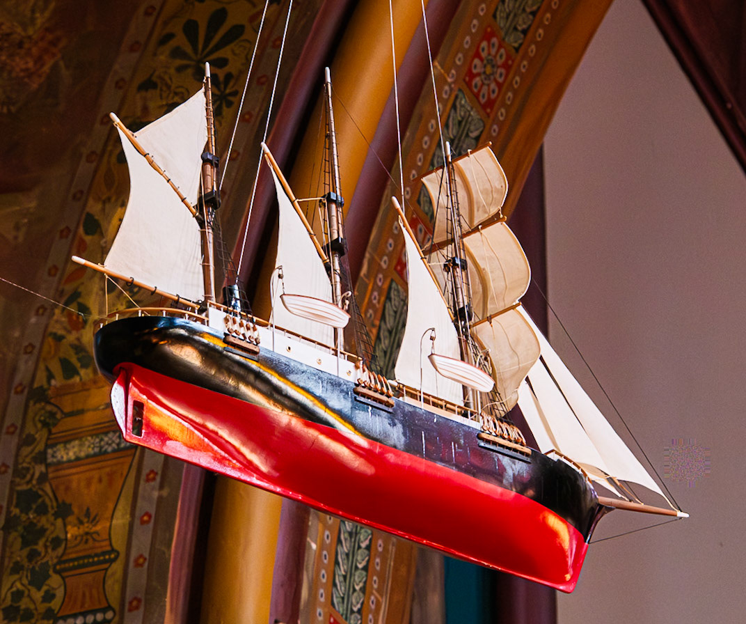 Red and Black Model Ship at St Paul Church Brooklyn