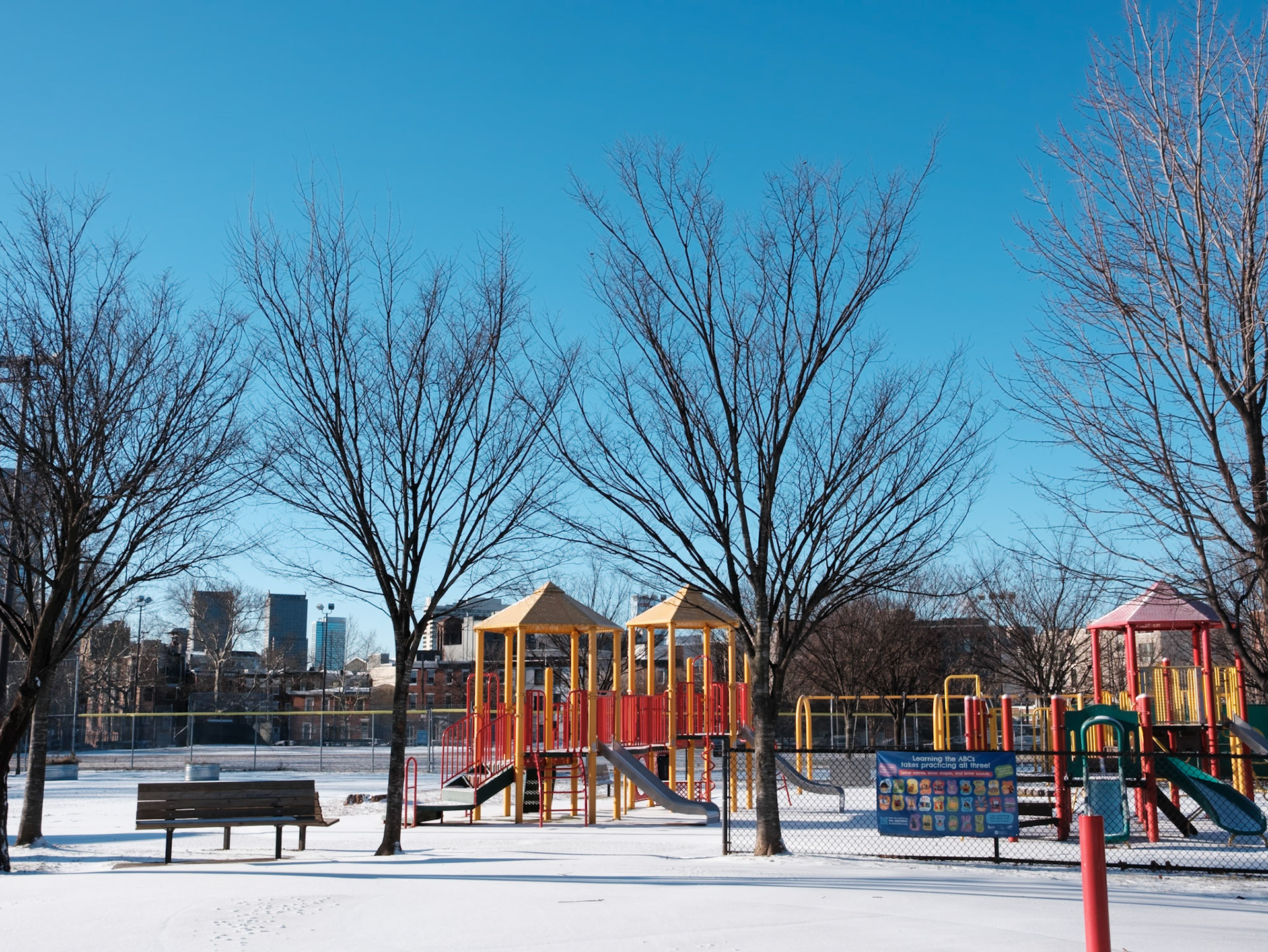 Francisville Park with play equipment on 1 January 2026