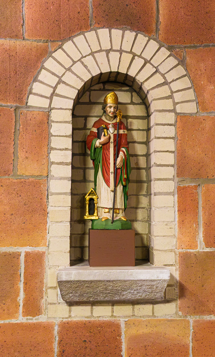 Blessing Bishop Statue in Crypt Chapel of St Clement Church
