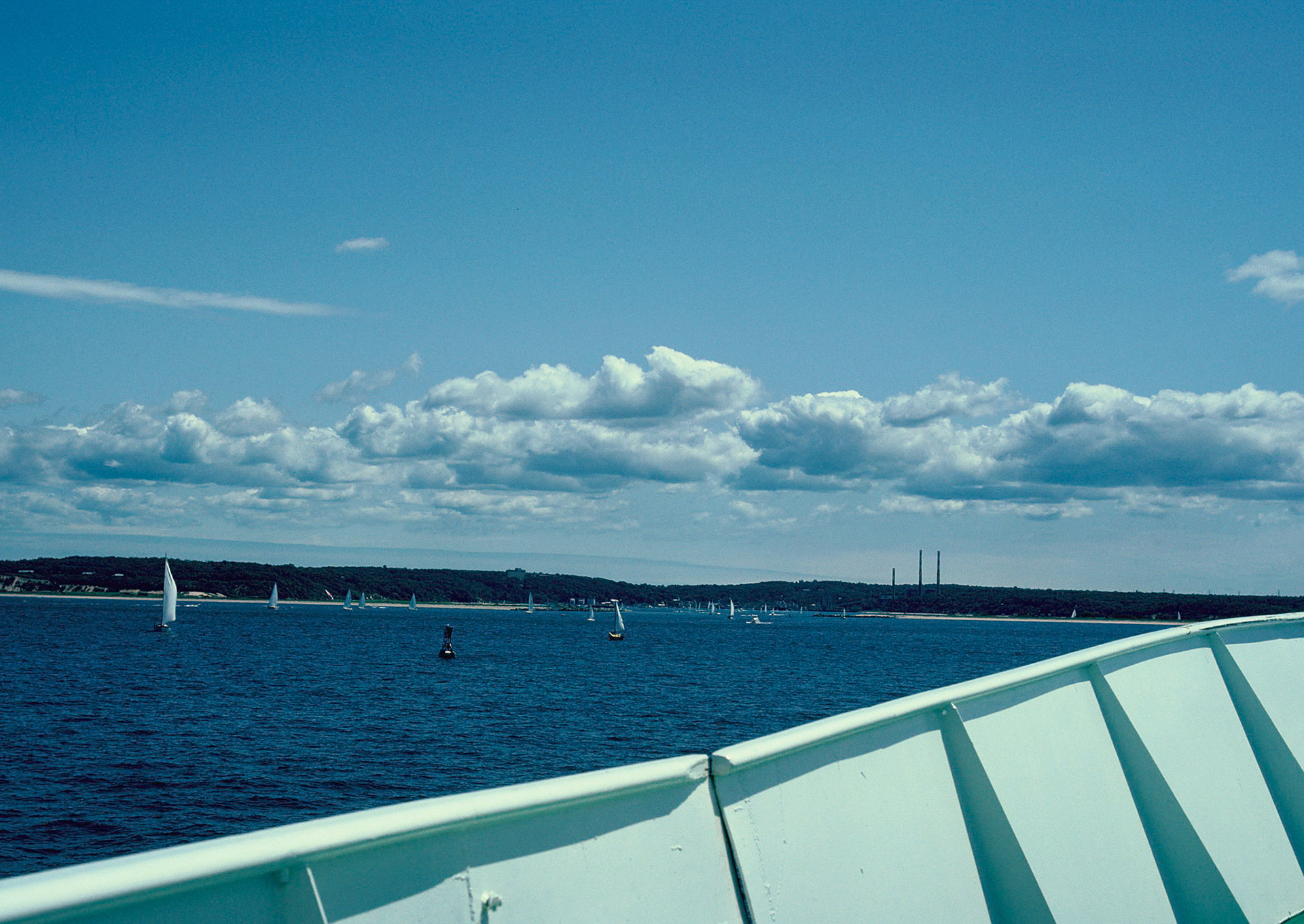 Closing In to Port Jeffrson with Power Plant Towers 1983