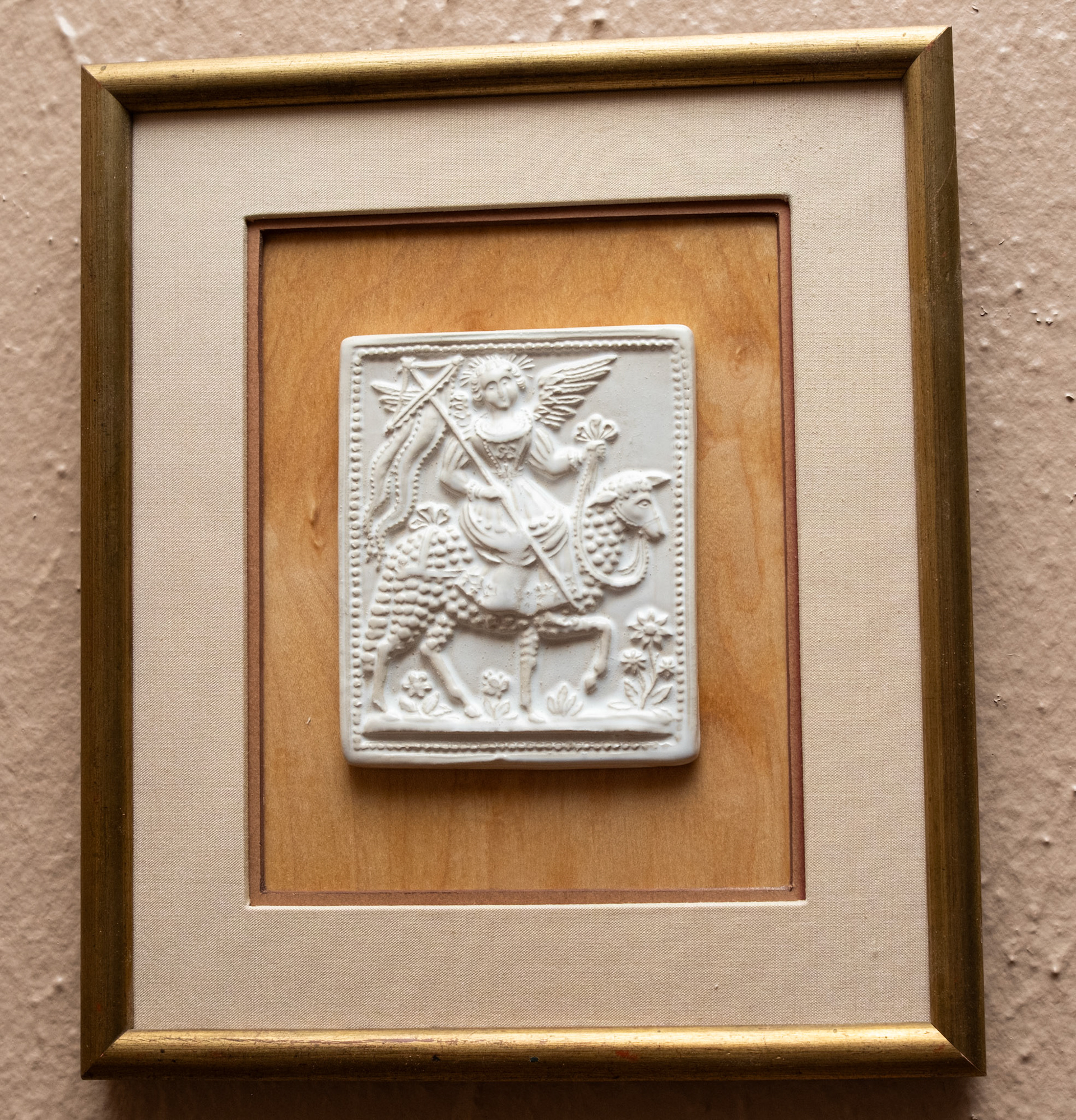 St Michael Slaying Lucifer Piece on Rectory Library Wall