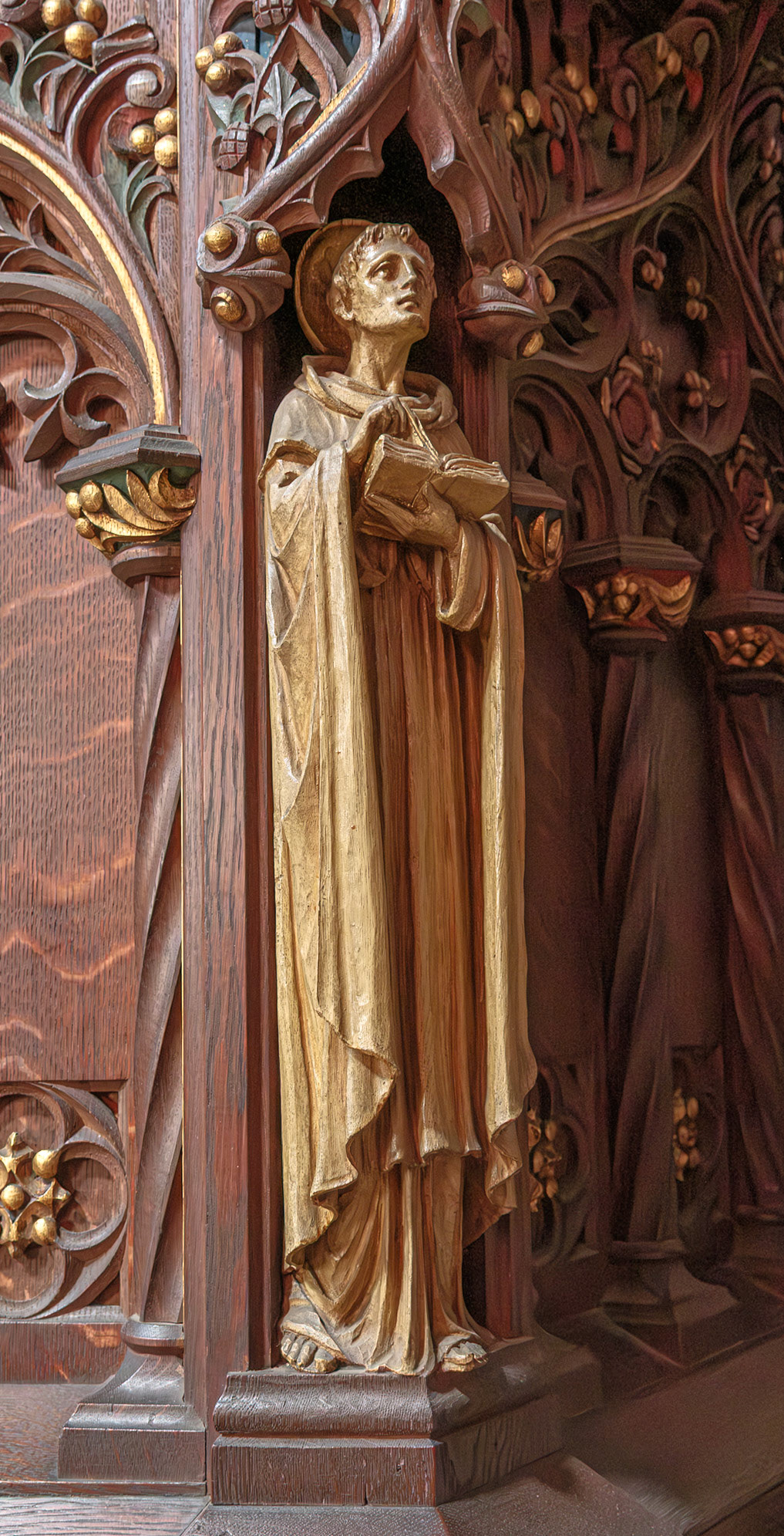 Unknown Saint with Scripture Book on Pulpit at St Paul Church Brooklyn