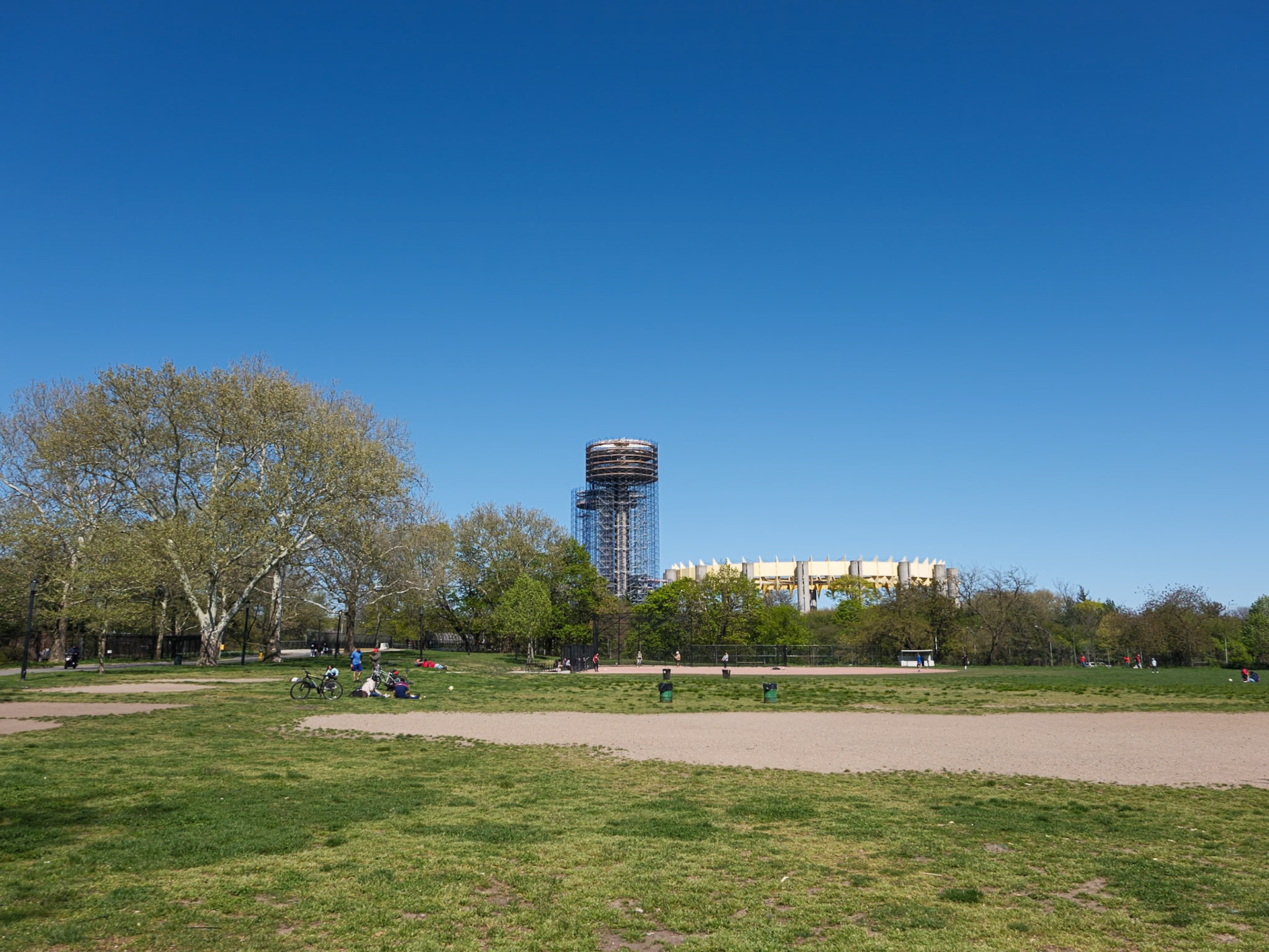 View of Former New York State Pavilion Ensemble Flushing Meadows Corona Park 2024