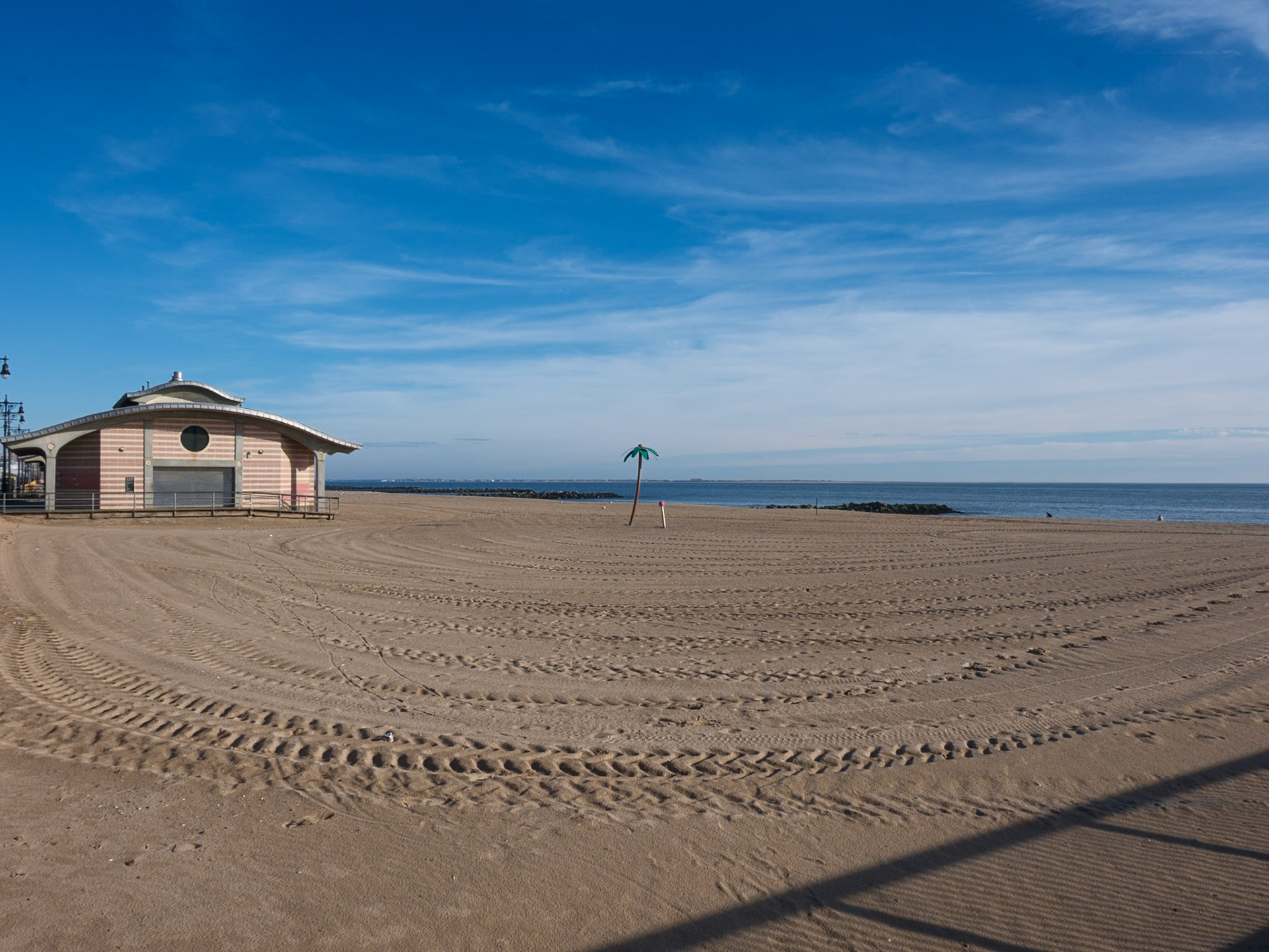 Coney Island Beach With Fake Palm Tree December 2024