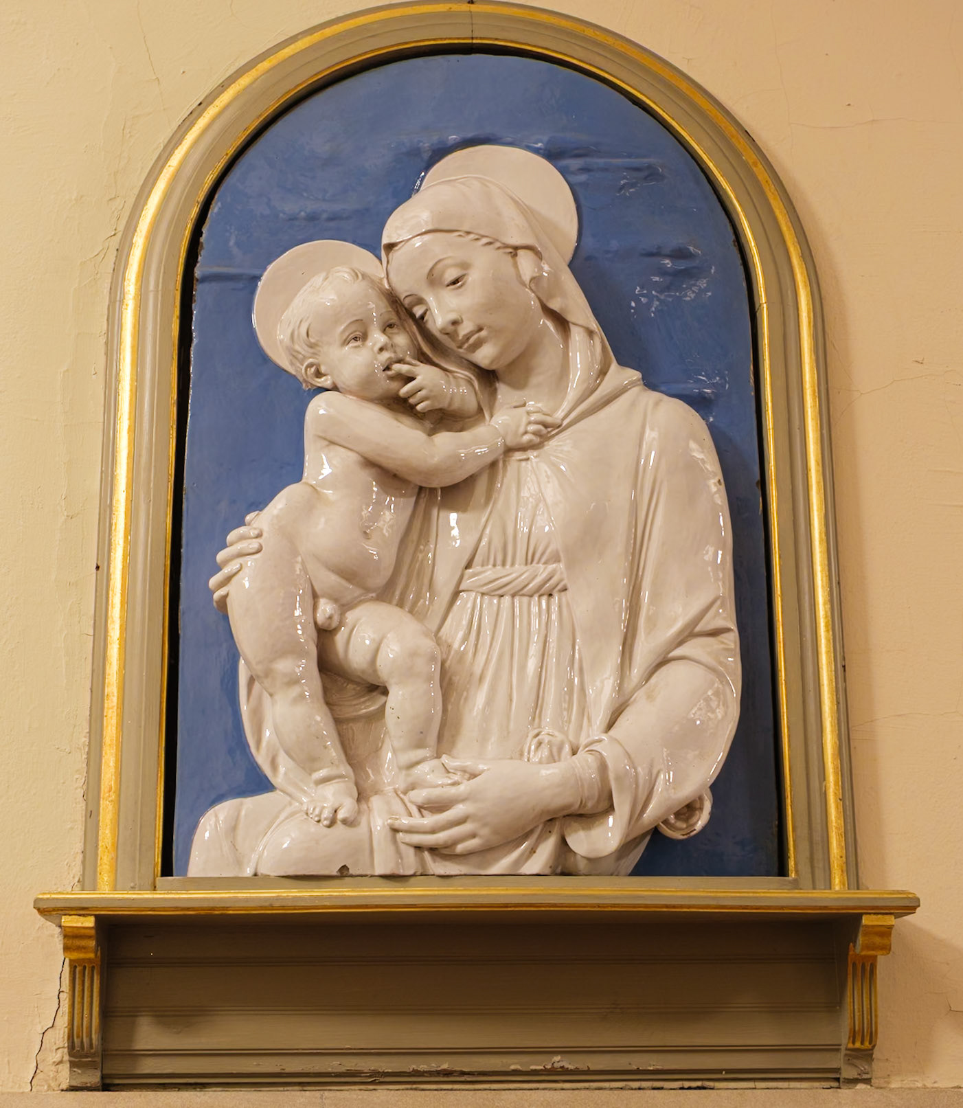 Virgin and Child Plaque at Narthex of St Clement Church Philadelphia