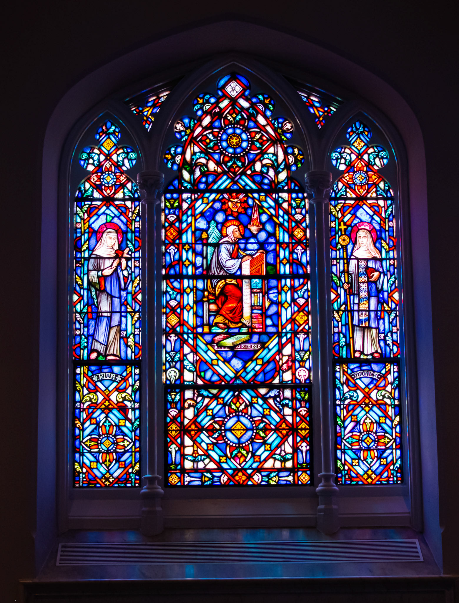 Praying Augustine Window at St Thomas of Villanova Church