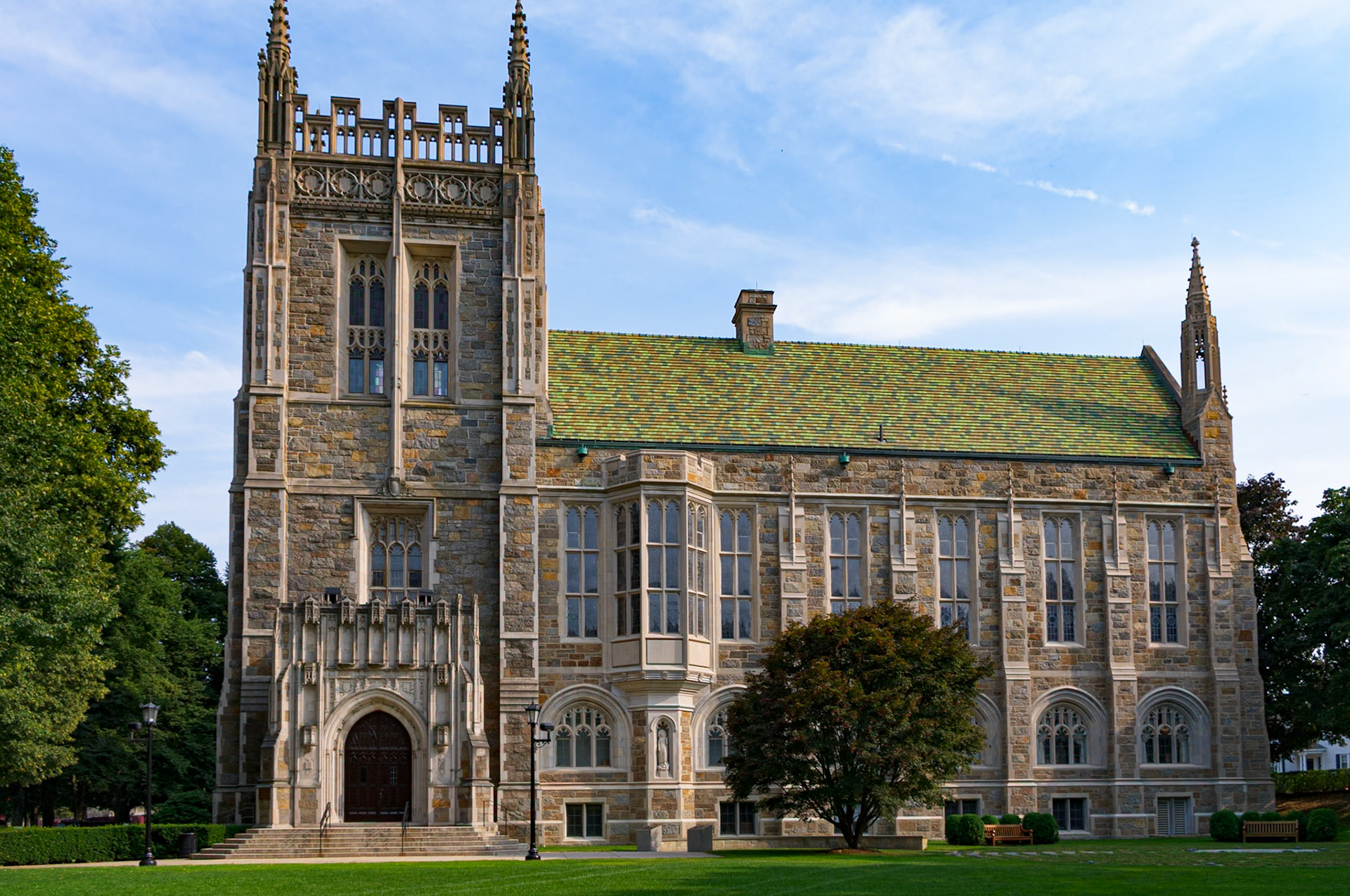 Ford Tower of Bapst and Burns Library Building of Boston College